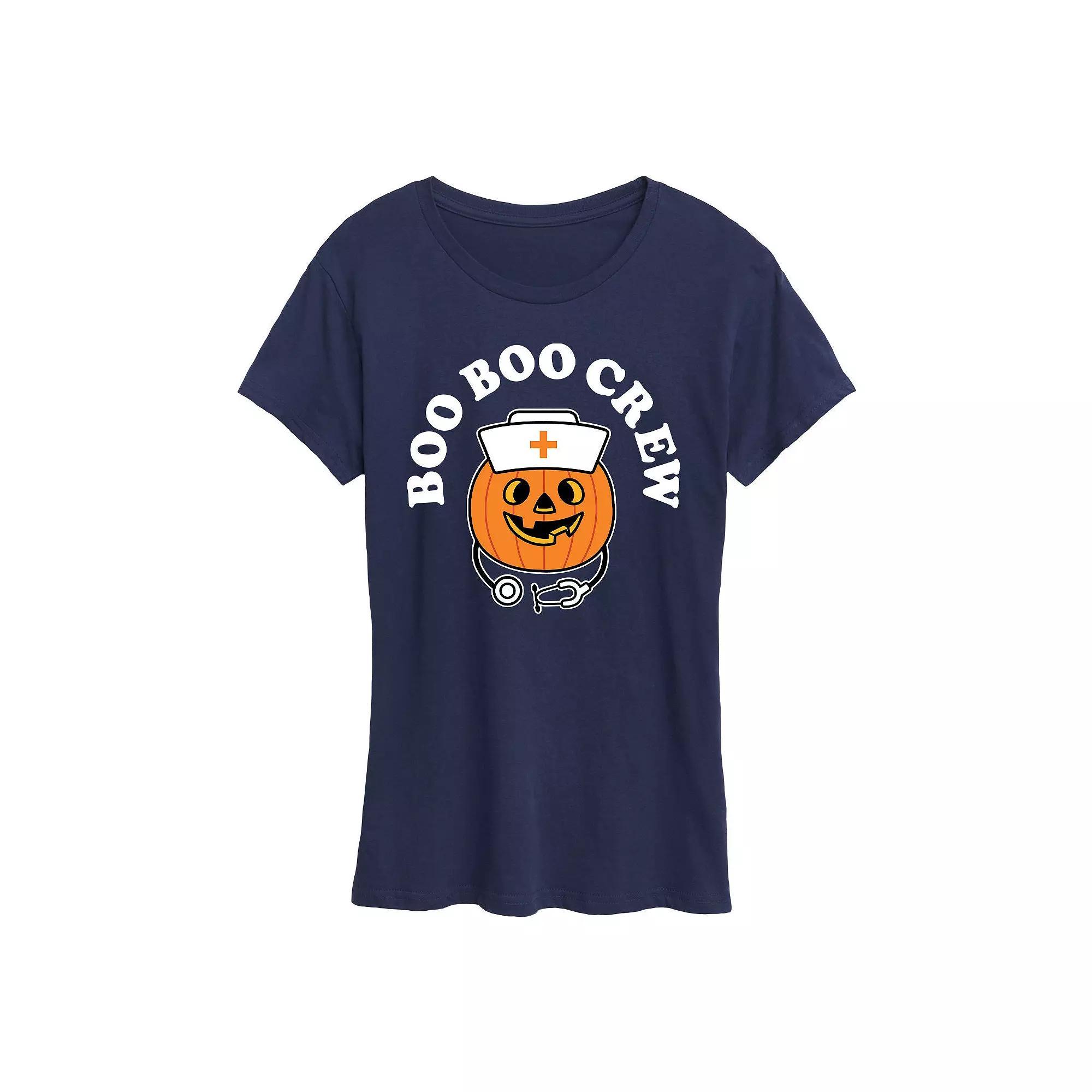 Womens Boo Boo Crew Halloween Tee, Girls Grey Gray Product Image