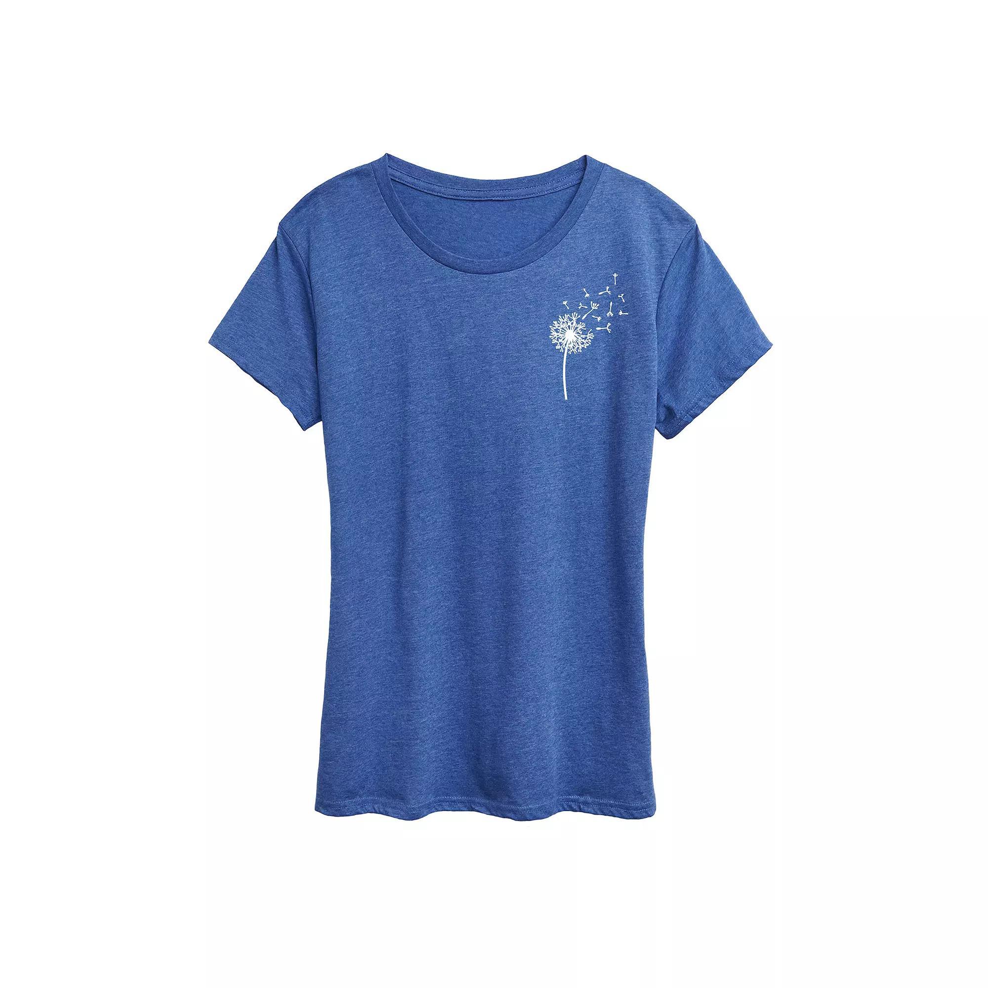Womens Dandelion Graphic Tee Grey Royal Blue Product Image