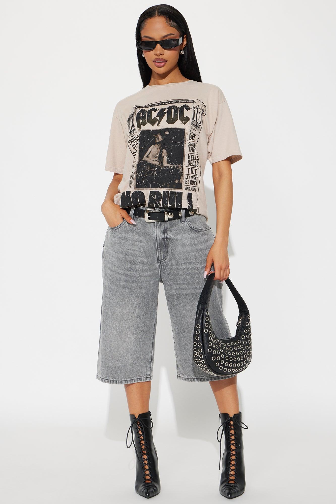 ACDC No Bull LIVE Washed Oversized Tee - Grey Product Image