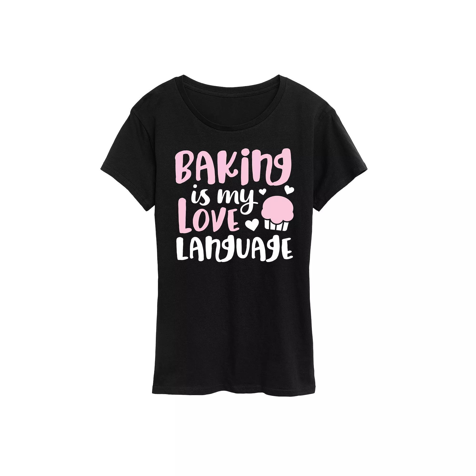 Women's Baking Is My Love Language Graphic Tee, Size: Medium, Grey Green Product Image