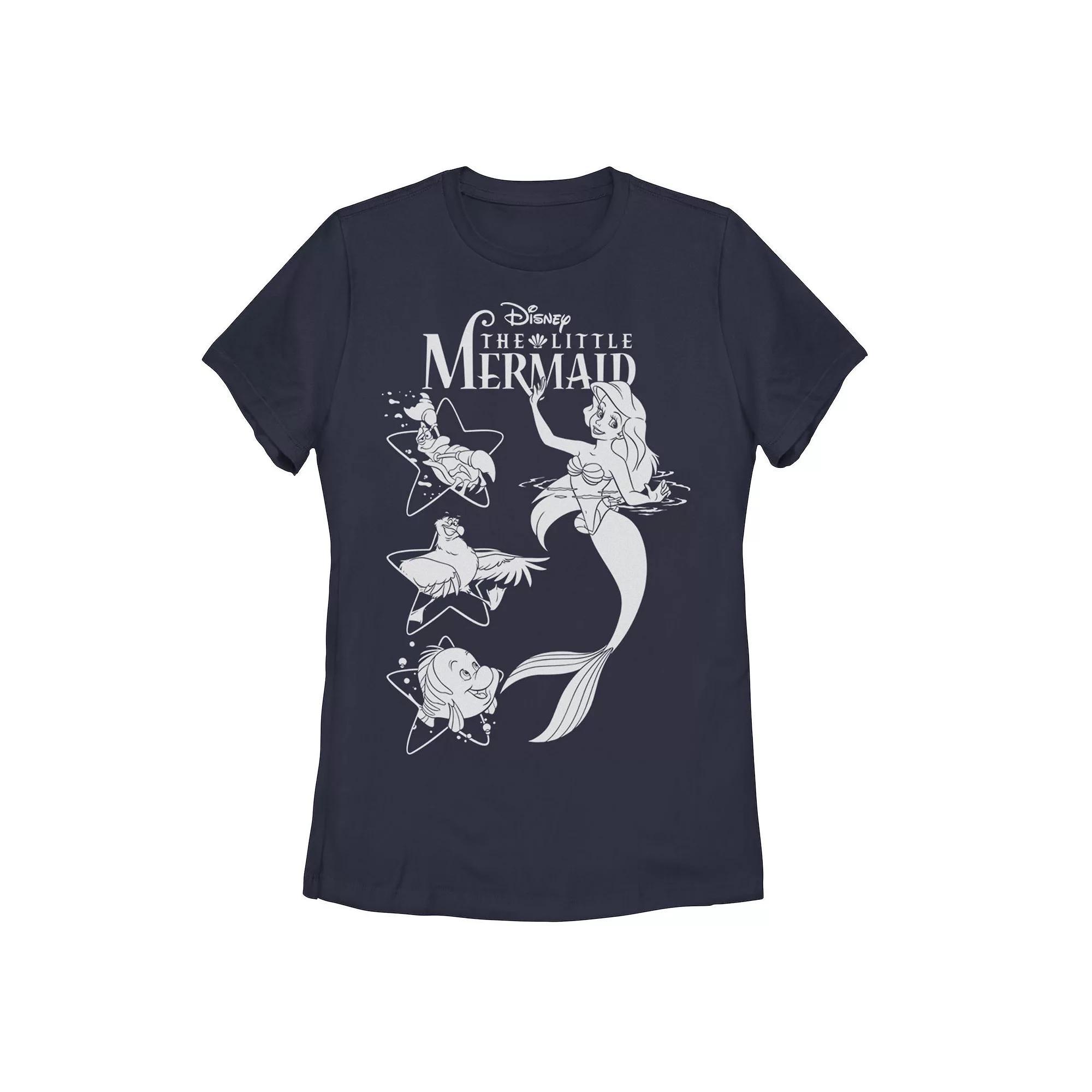 Disney's The Little Mermaid Juniors' Ariel And Friends Graphic Tee, Women's, Size: XL, Blue Product Image