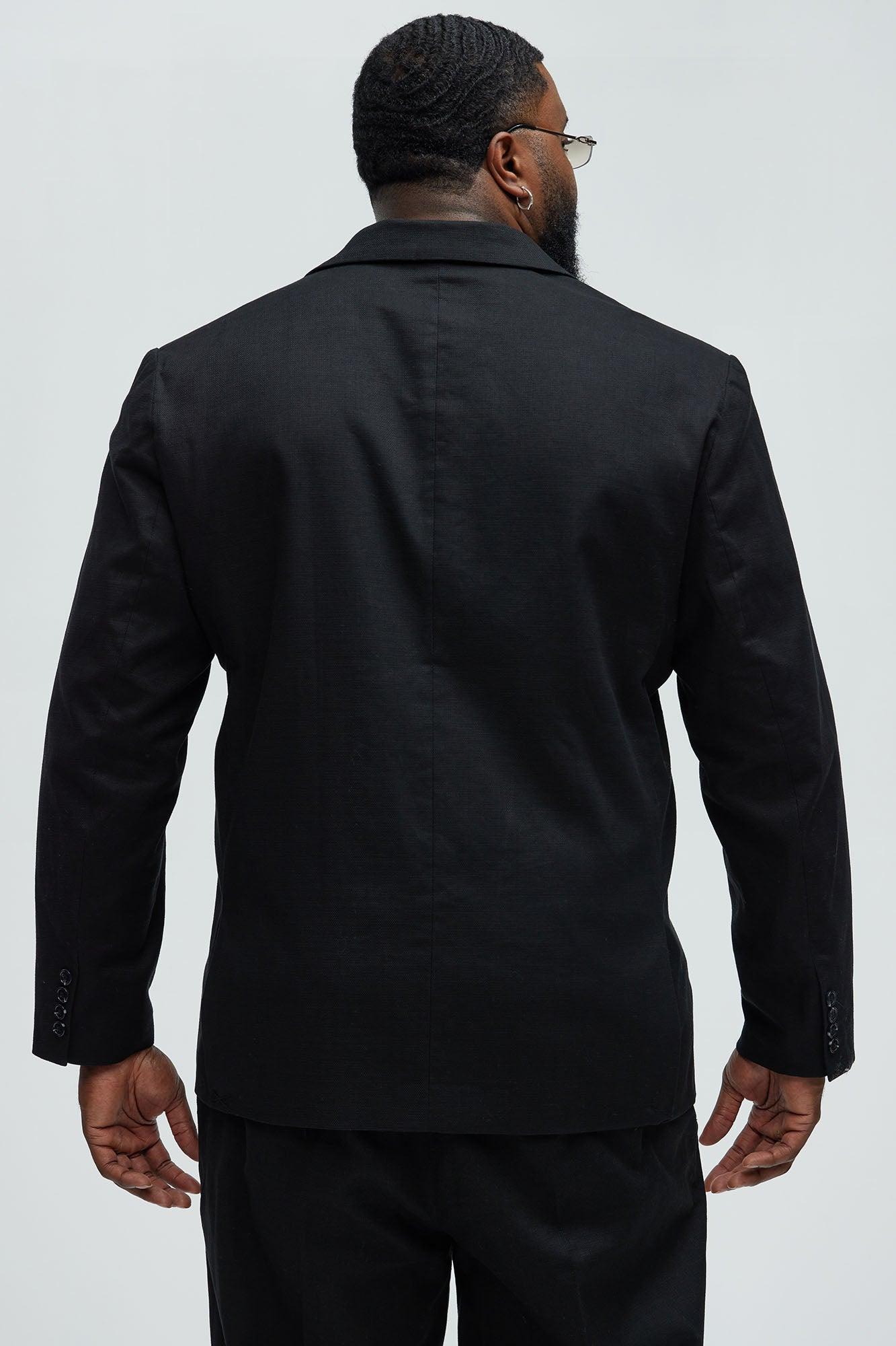Travis Solid Texture Blazer - Black Product Image