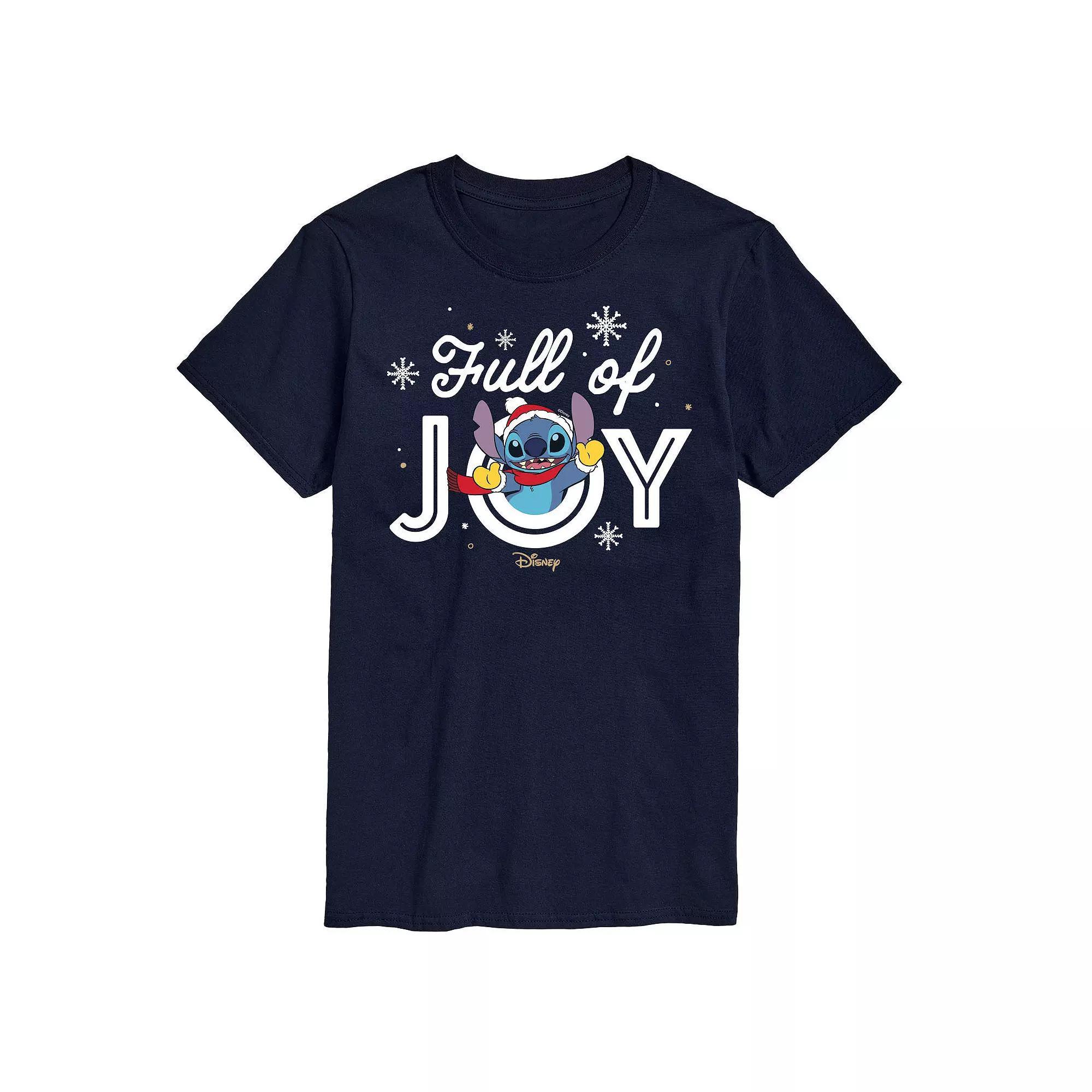 Disneys Lilo & Stitch Mens Full Of Joy Graphic Tee Blue Product Image
