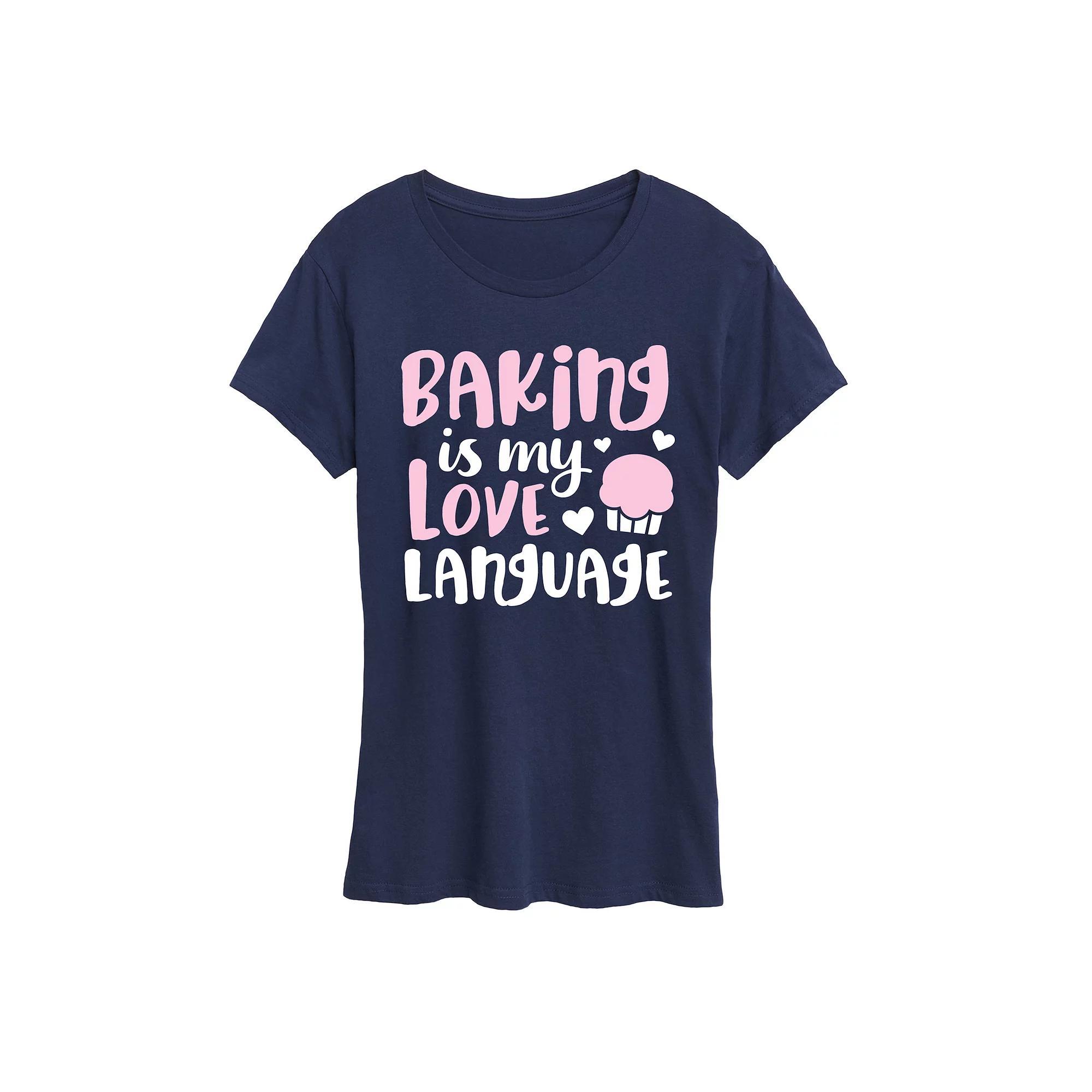Women's Baking Is My Love Language Graphic Tee, Size: Medium, Grey Green Product Image