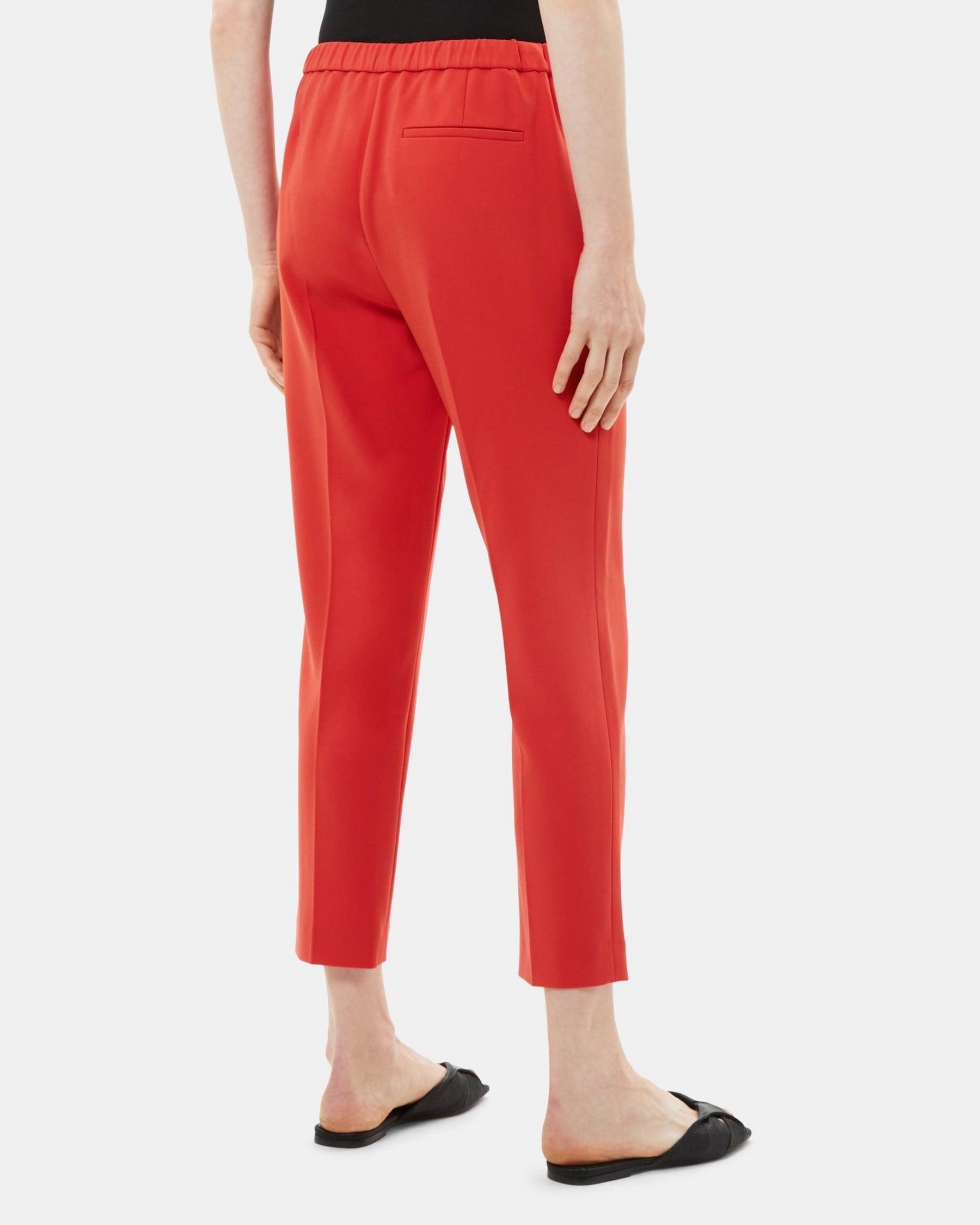 Slim Cropped Pull-On Pant in Crepe Product Image