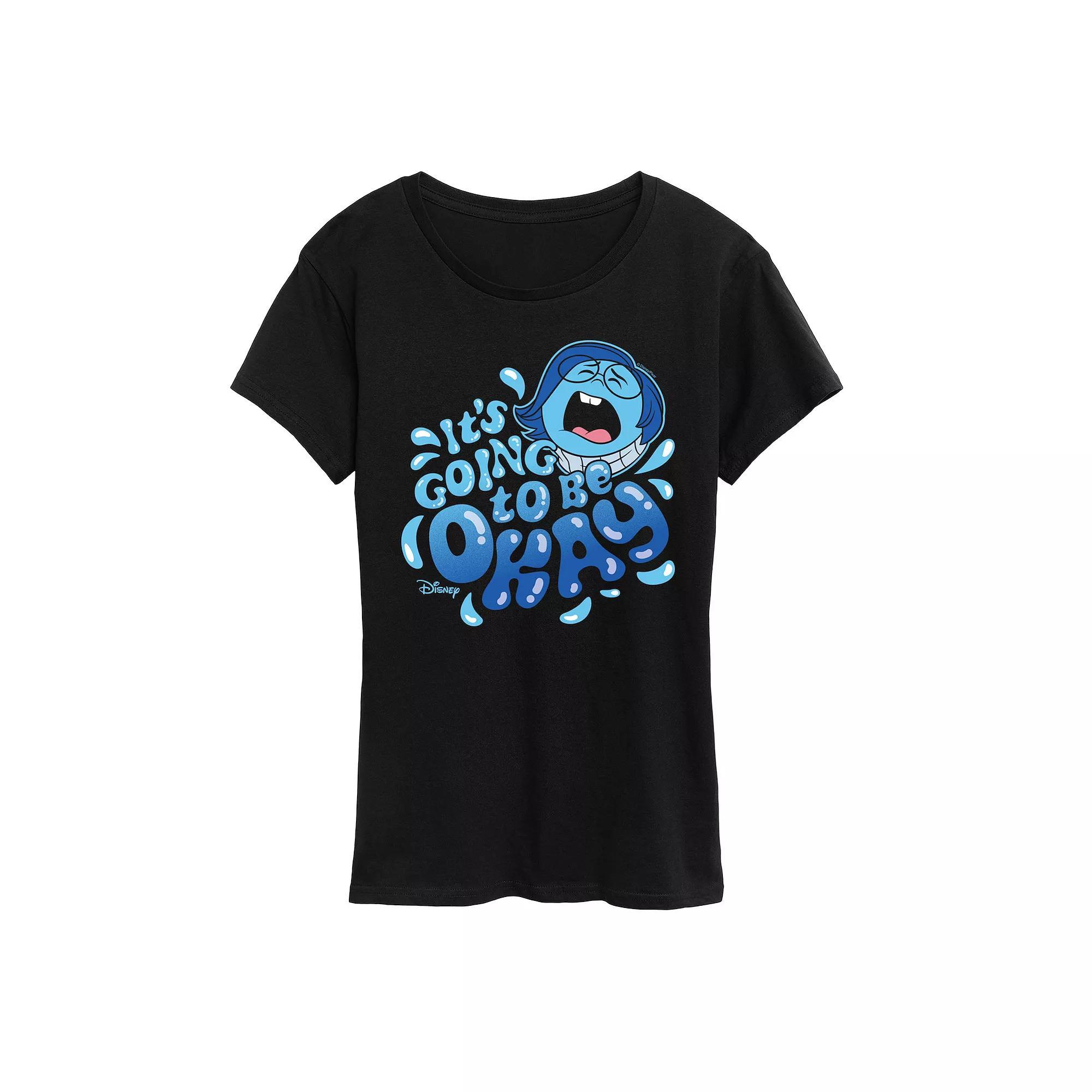 Disney / Pixar's Inside Out 2 Sadness Women's It's Going To Be OK Graphic Tee, Size: Small, Black Product Image