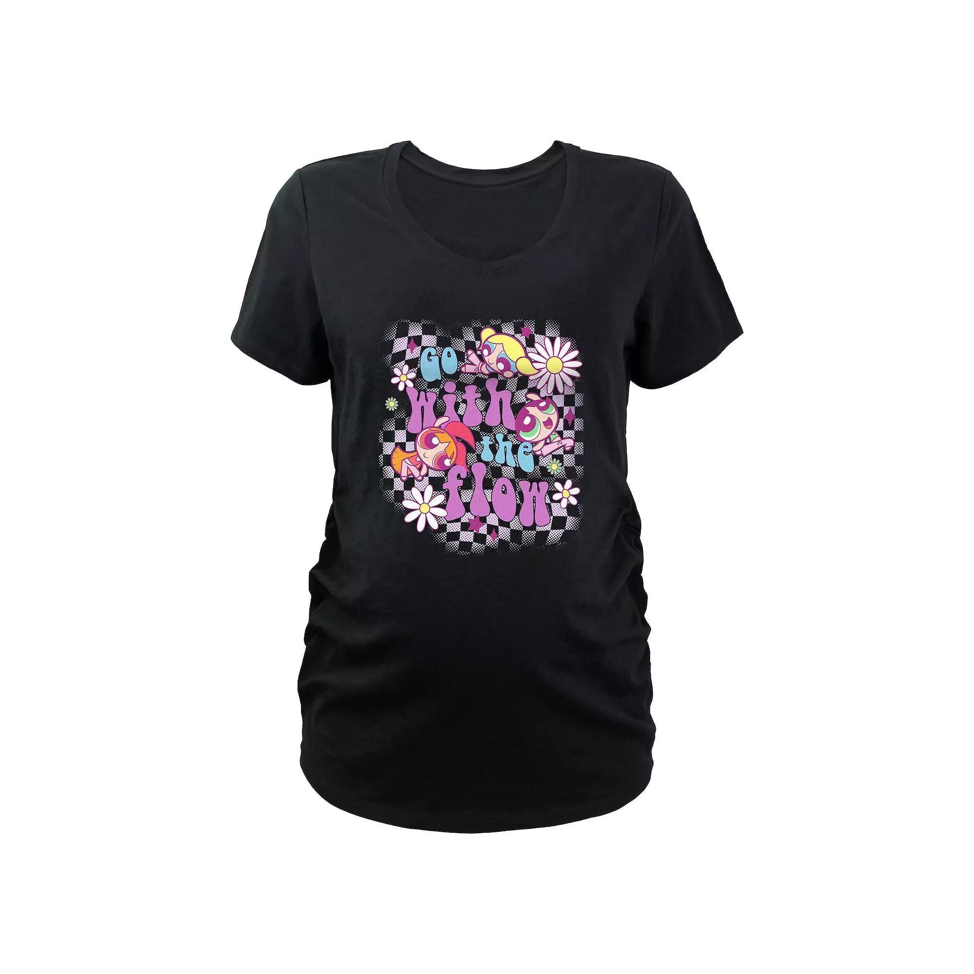 Maternity The Powerpuff Girls Go With The Flow Graphic Tee, Women's, Size: Medium-Mat, Black Product Image