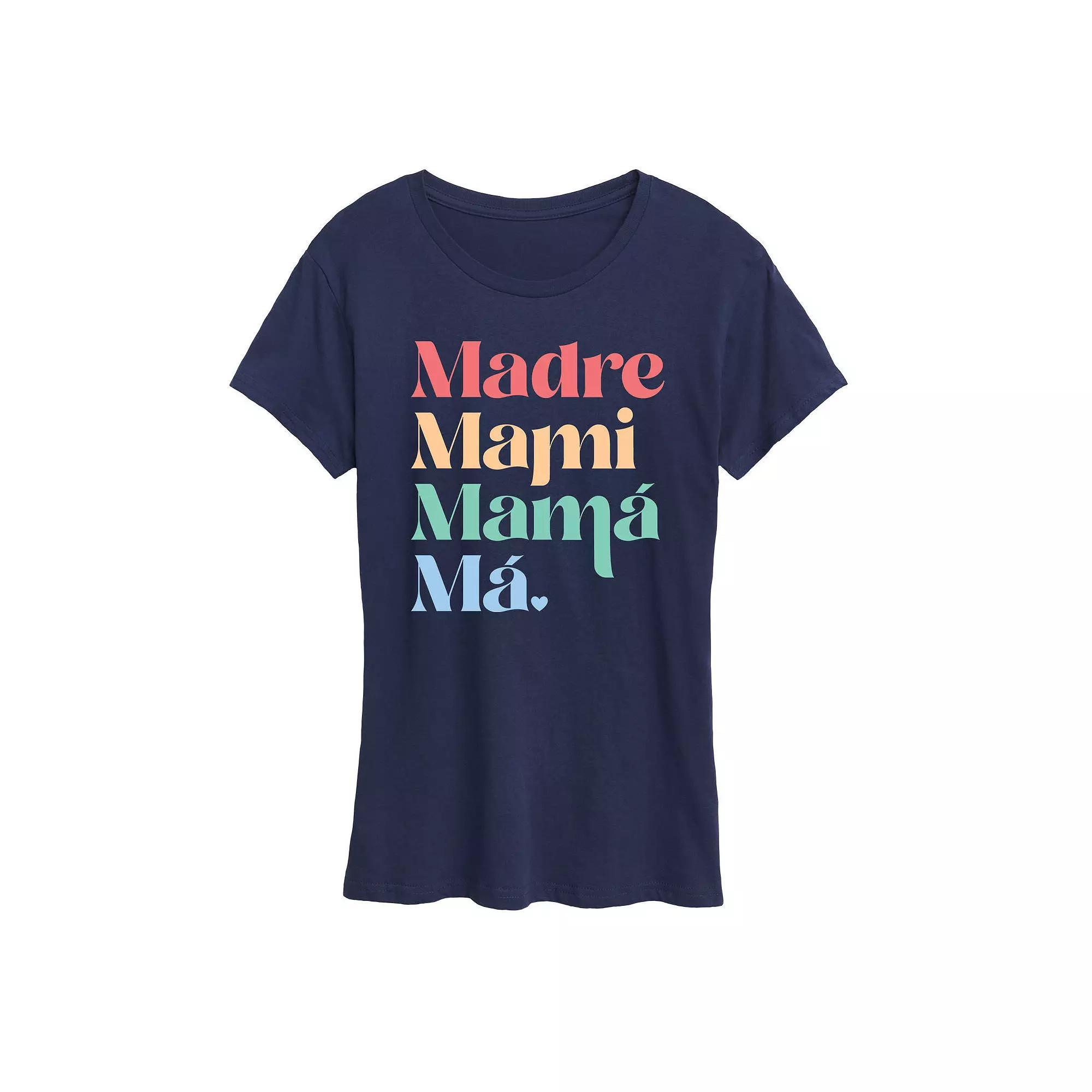 Womens Madre Names Graphic Tee, Girls Blue Product Image