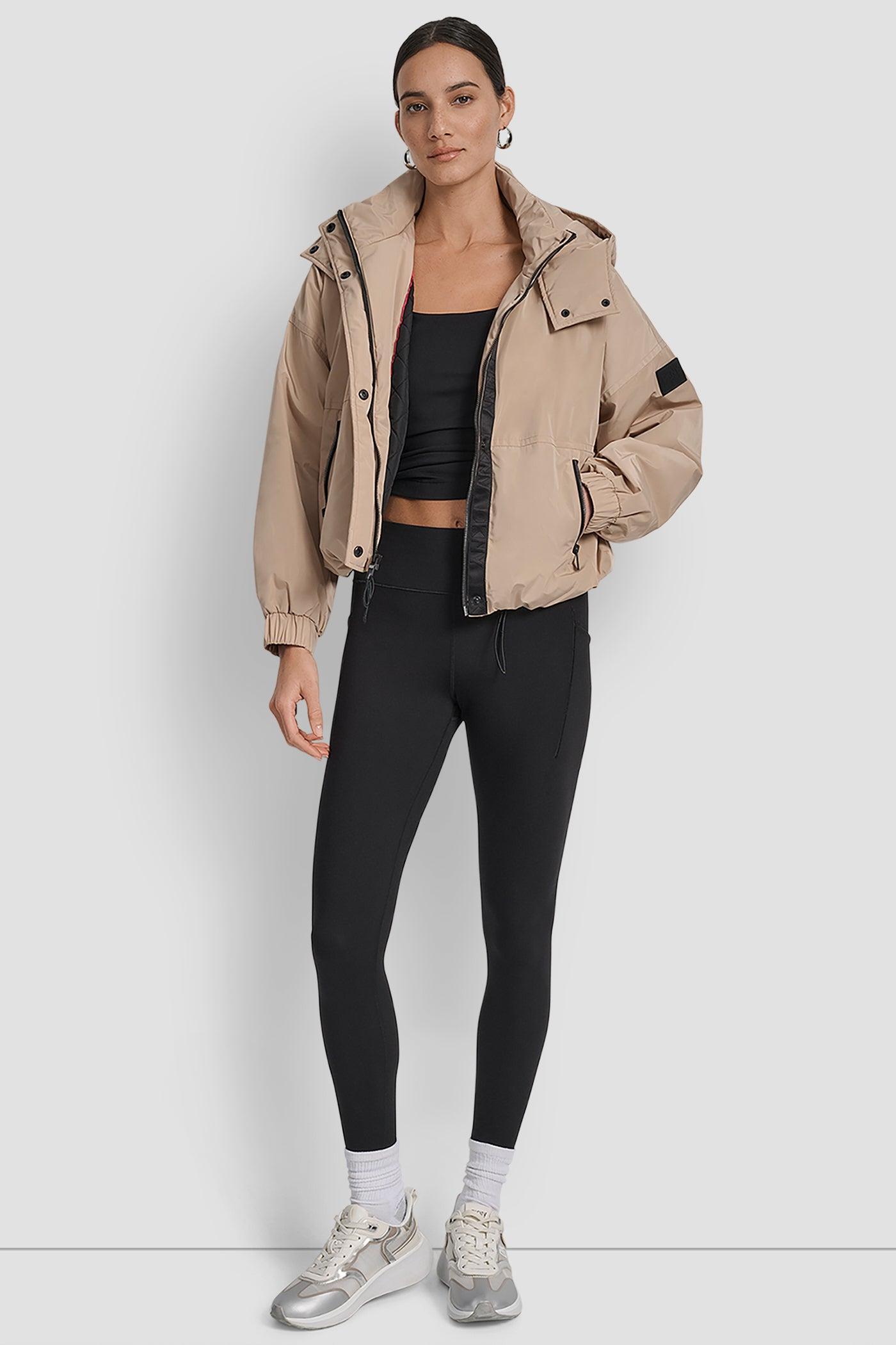 SHORT LOGO EMBELLISHED HOODED JACKET Product Image