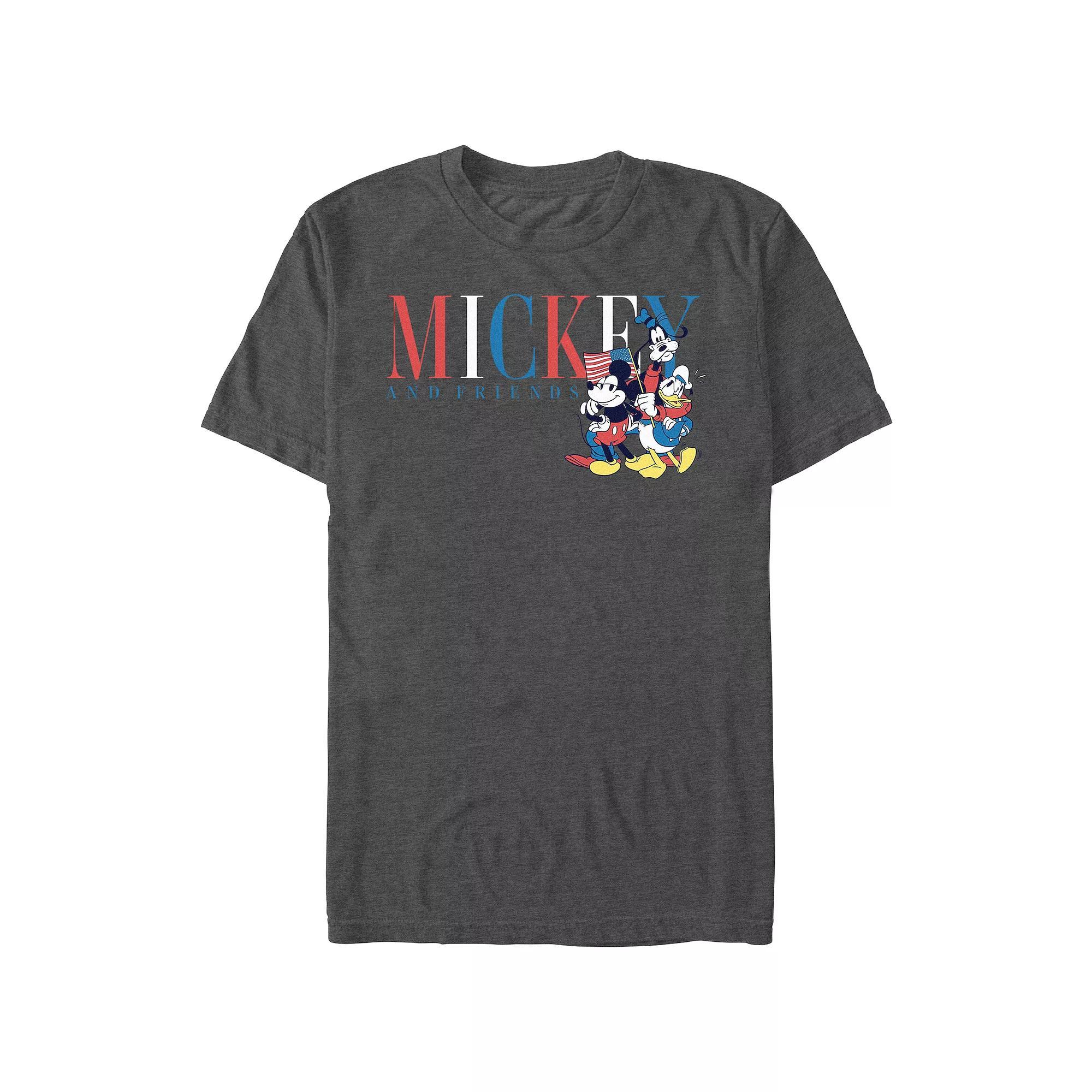 Disney's Mickey Mouse And Friends Americana Men's Graphic Tee, Size: XL, Grey Heather Product Image