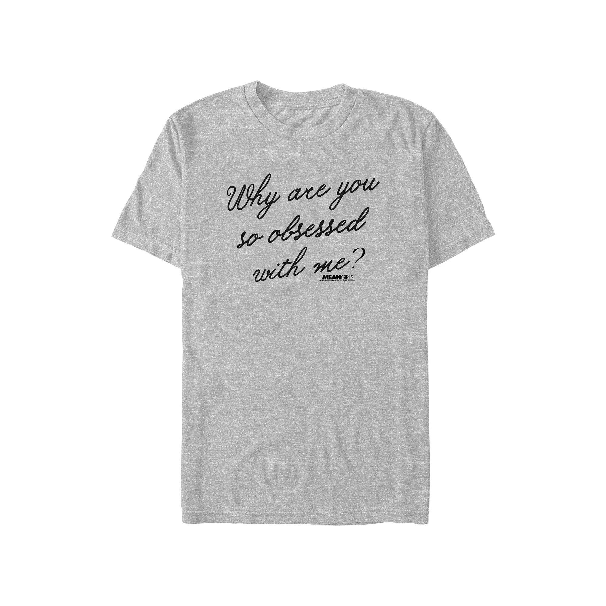 Men's Mean Girls Why Are You So Obsessed With Me? Graphic Tee, Size: XXL, Athletic Grey Product Image