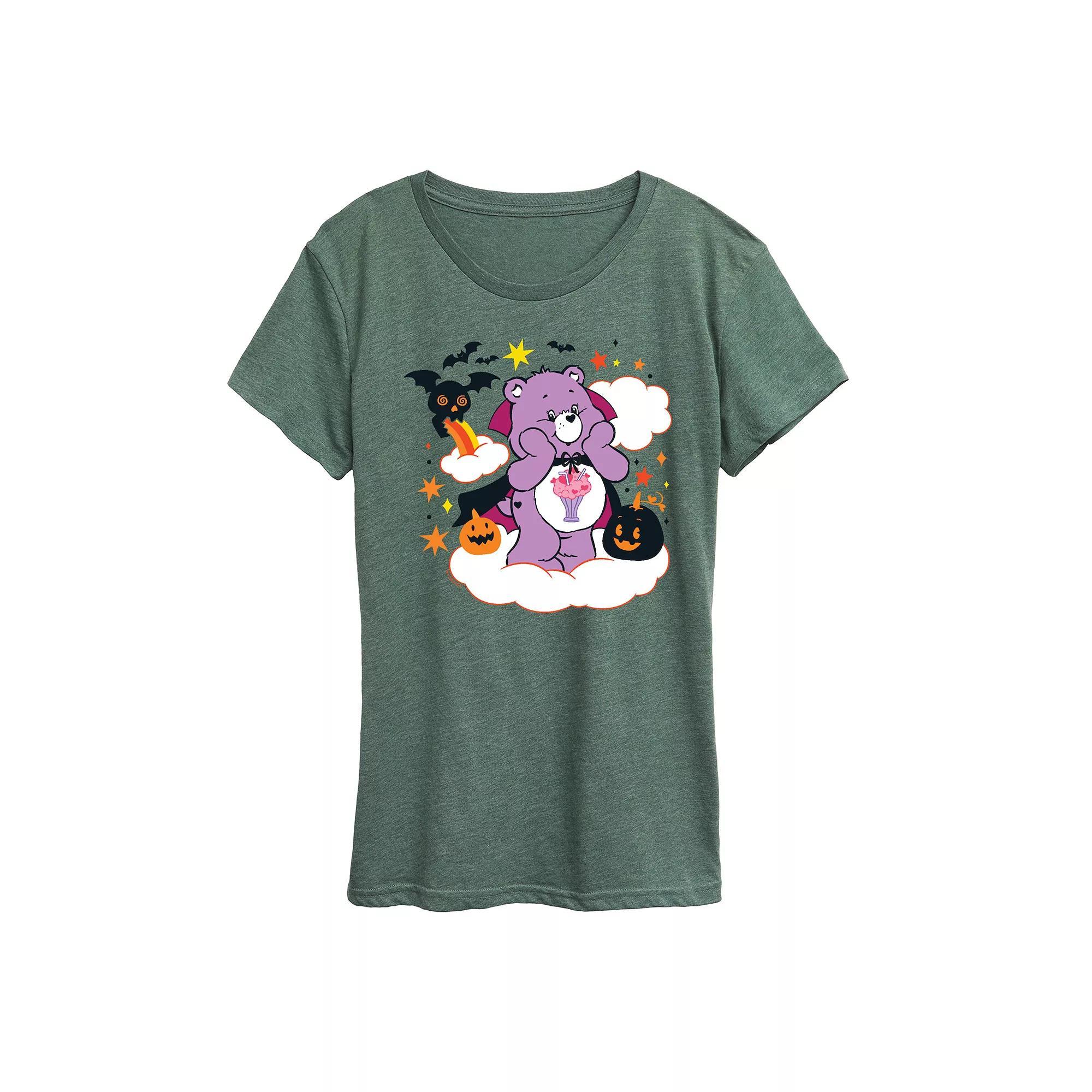 Womens Care Bears Halloween Graphic Tee, Girls Grey Green Product Image