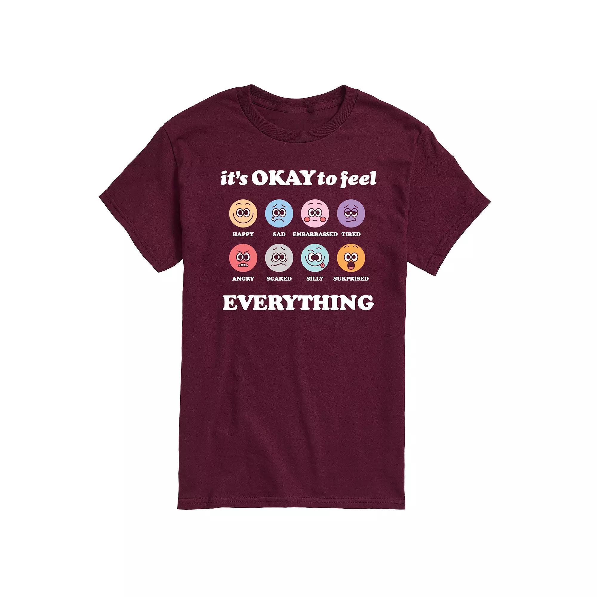Men's It's Okay to Feel Everything Graphic Tee, Size: Large, Blue Product Image