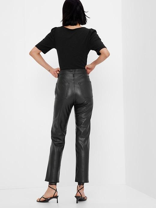 Sky High Rise Vegan Leather Cheeky Straight Pants Product Image
