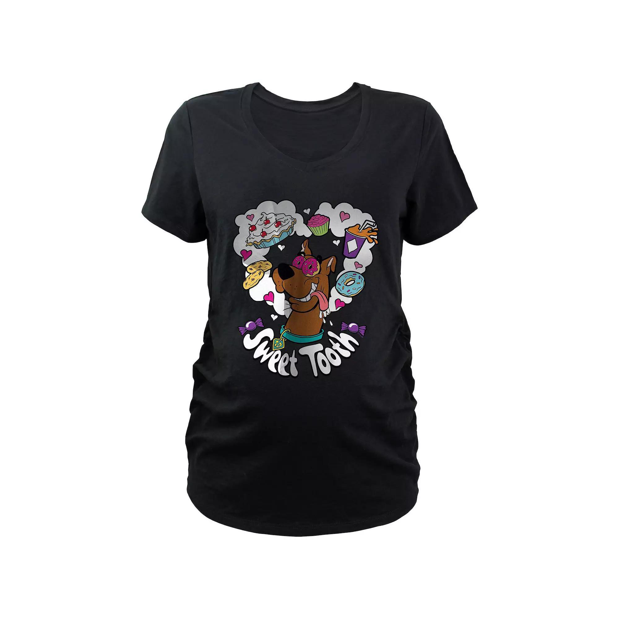 Maternity Scooby-Doo Sweet Tooth Graphic Tee, Women's, Size: Small-Mat, Black Product Image