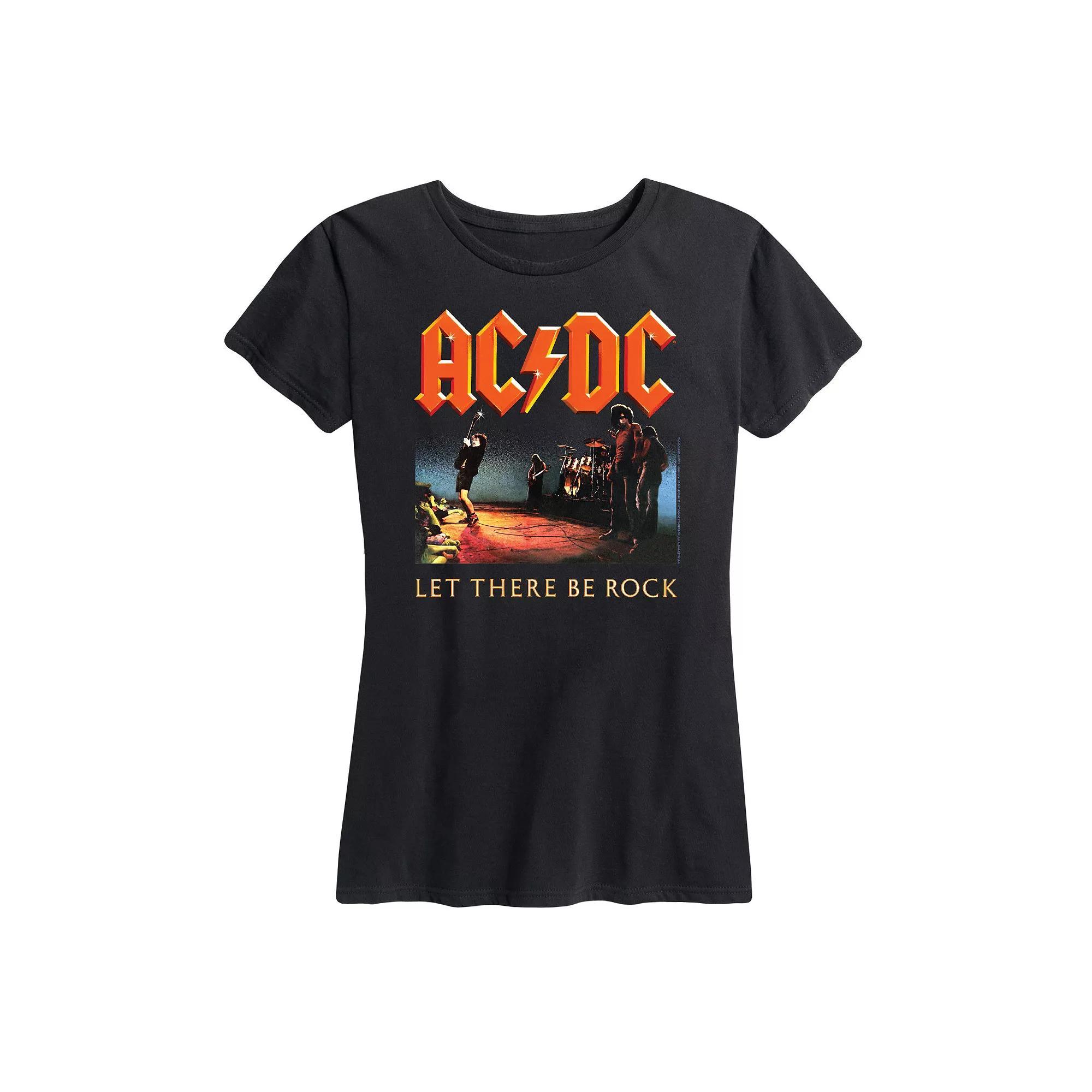 Womens ACDC Let There Be Rock Graphic Tee, Girls Grey Gray Product Image