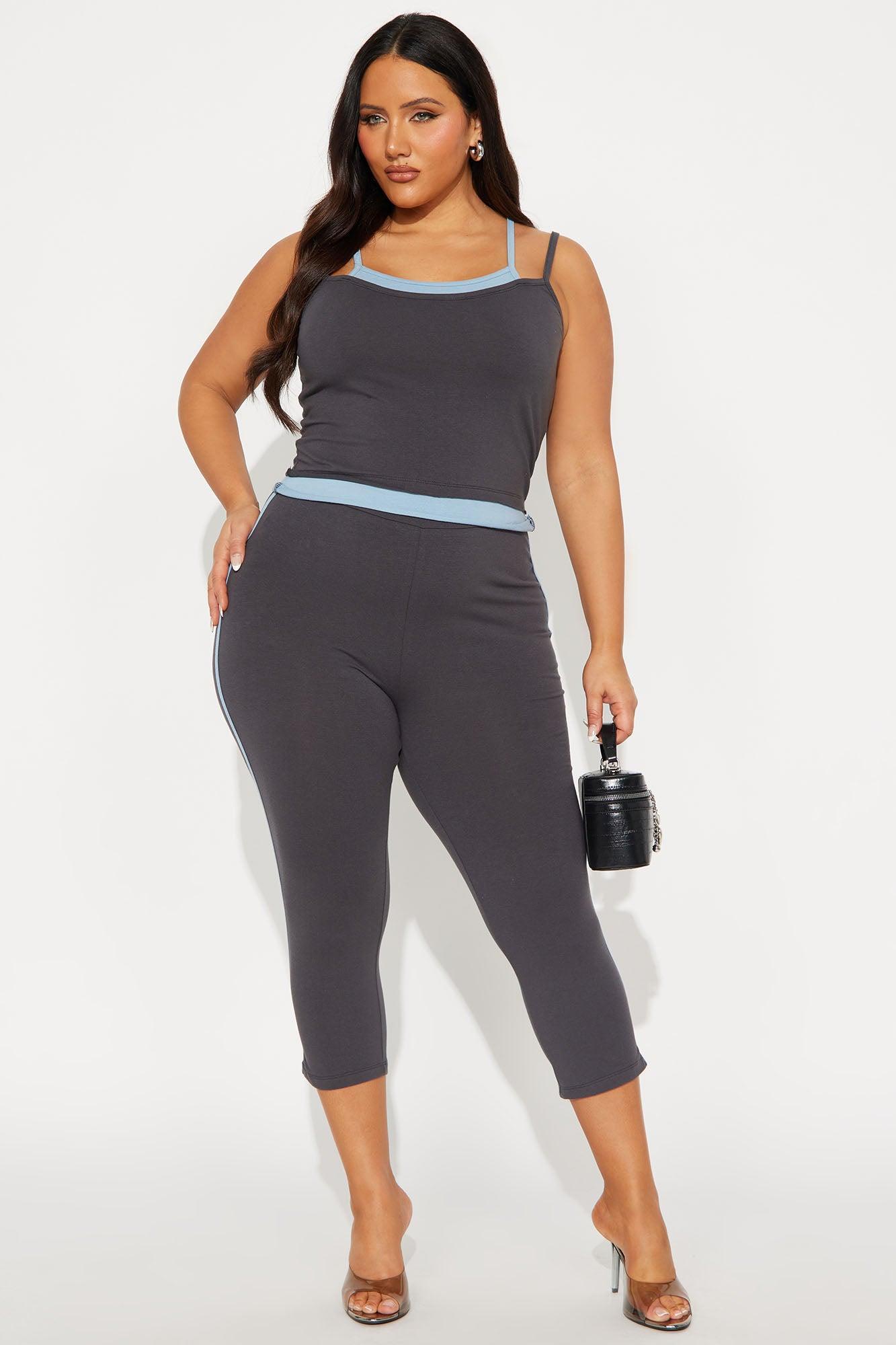 Double Up Capri Set - Charcoal Product Image