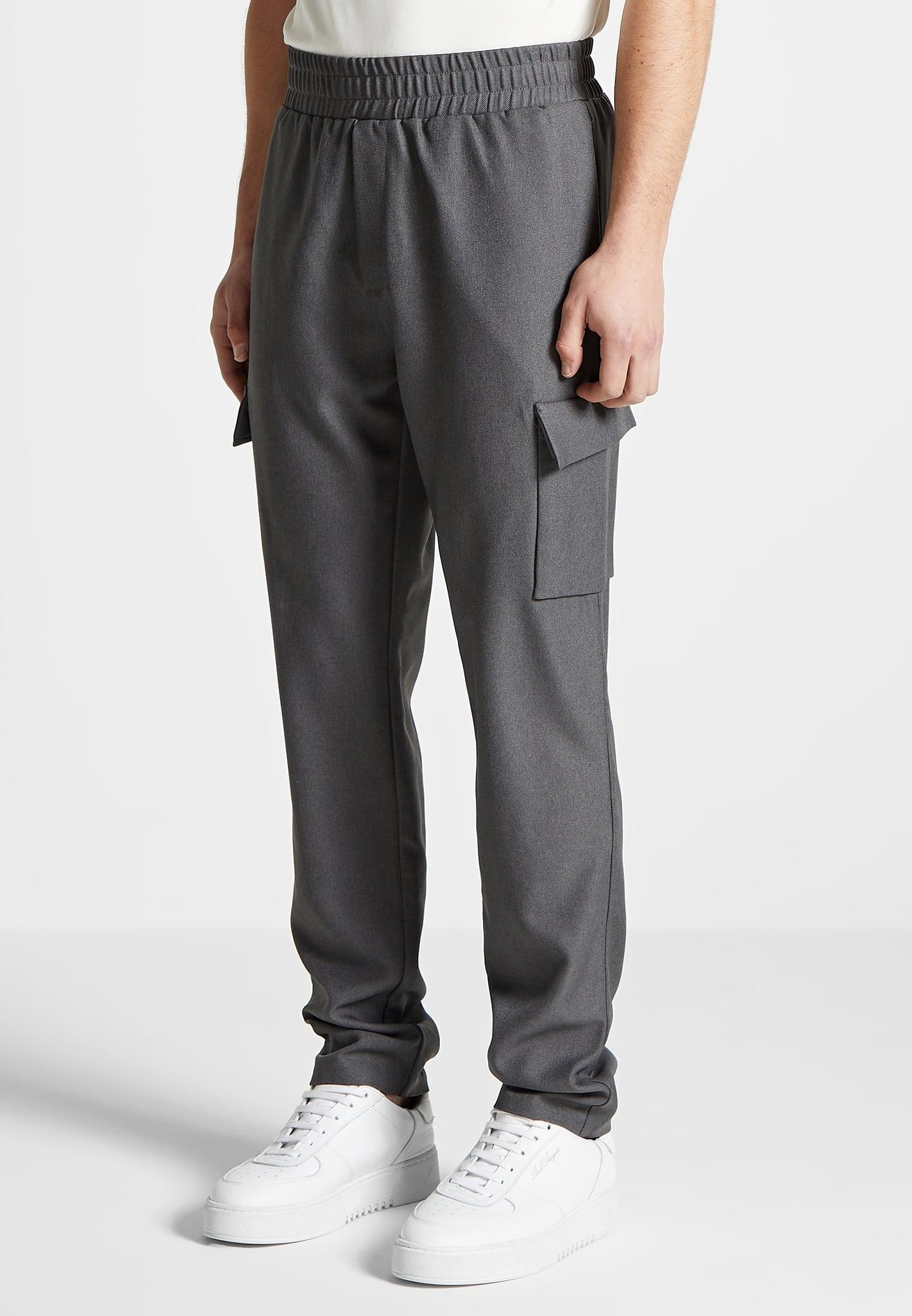 Angular Pocket Cargo Pants - Grey Marl Male Product Image