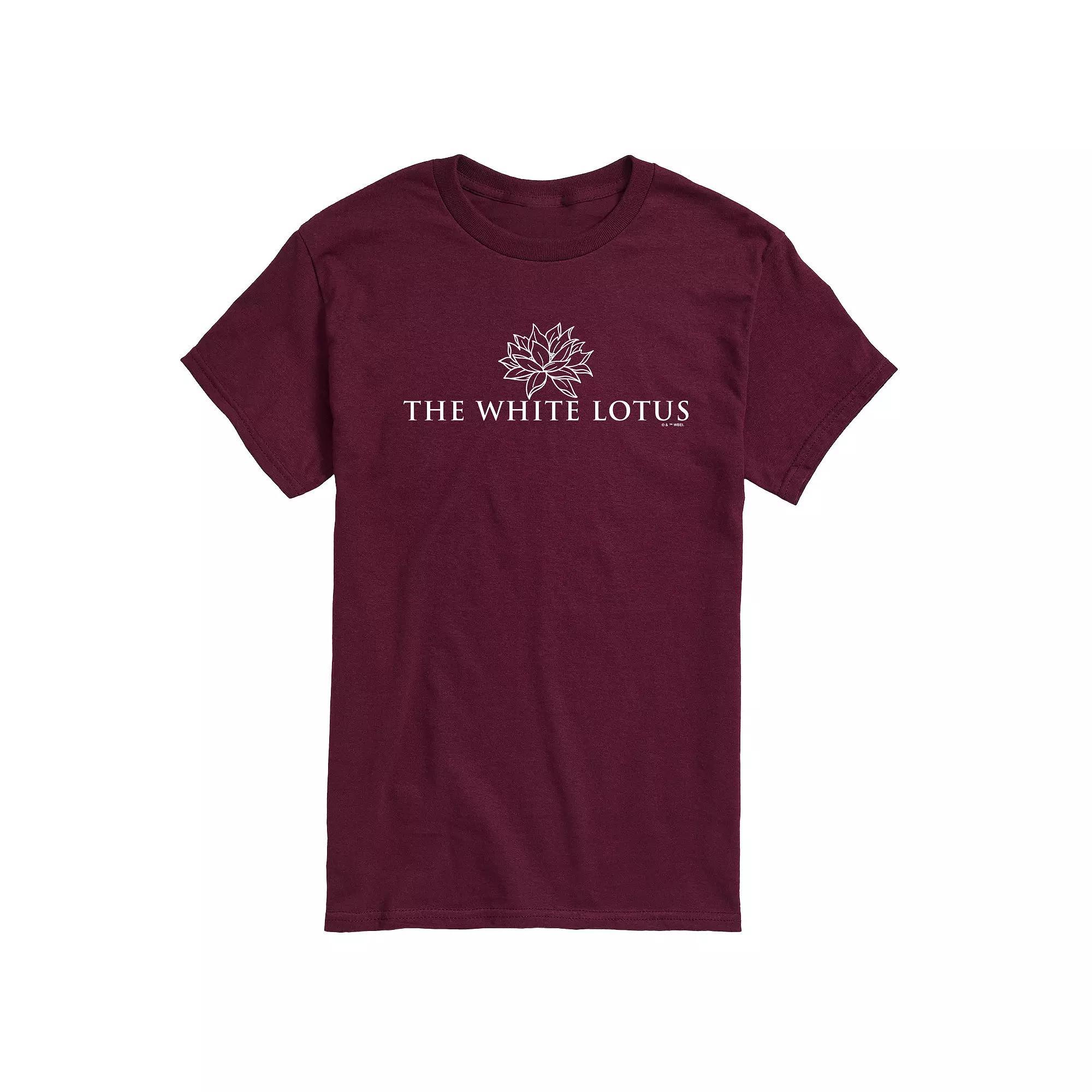 Mens White Lotus Logo Graphic Tee Grey Blue Product Image