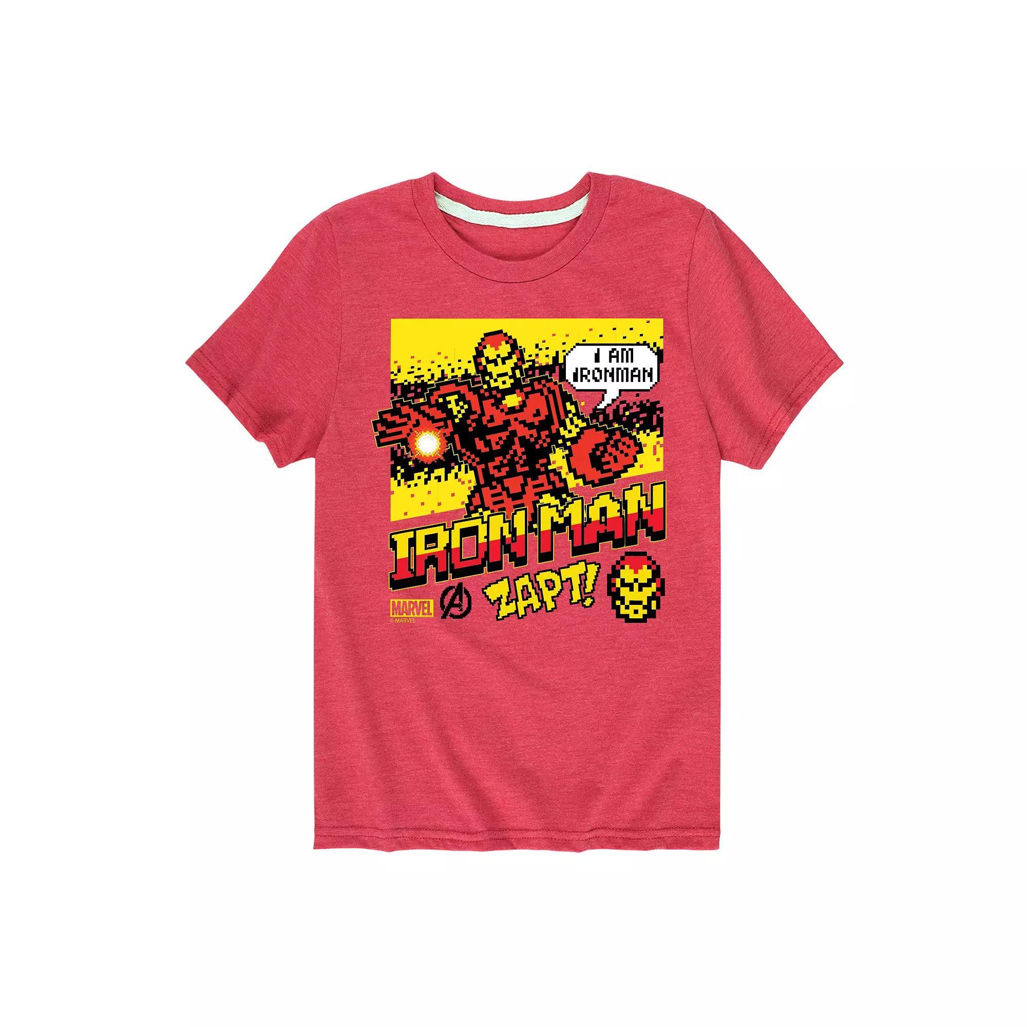 Boys 8-20 Marvel Iron Man 8-Bit Pixel Graphic Tee, Boys Grey Red Product Image