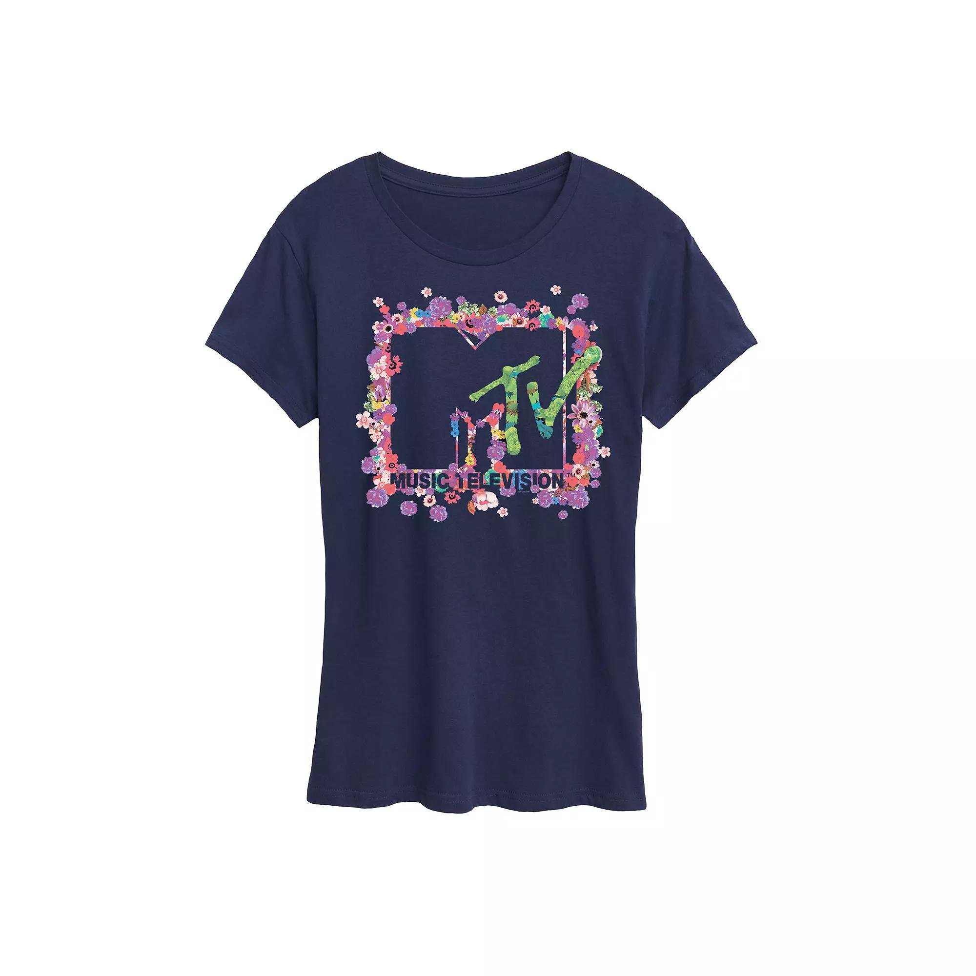 Womens MTV Floral Logo Graphic Tee Product Image