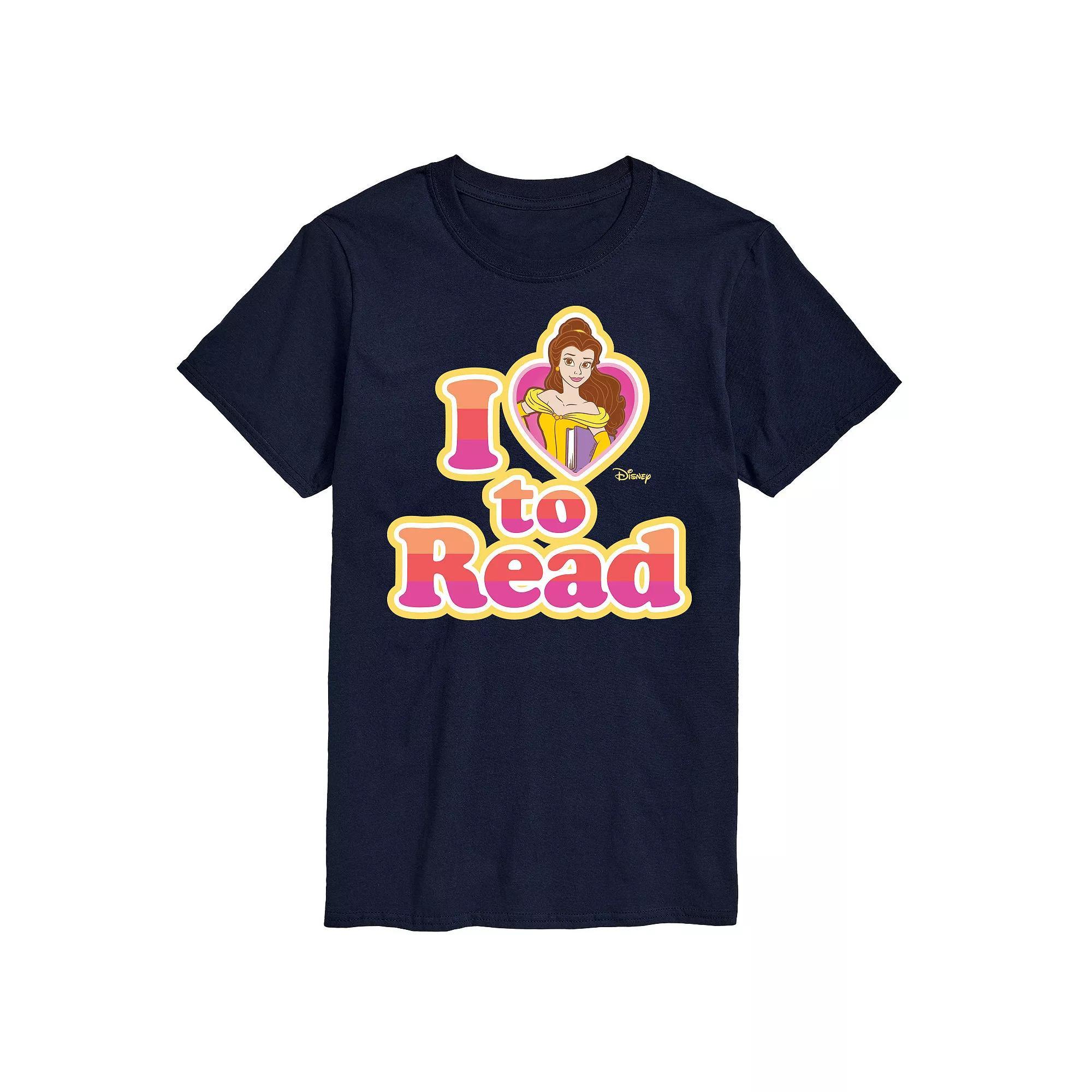 Disney Princess Big & Tall Belle I Love To Read Graphic Tee, Mens Product Image