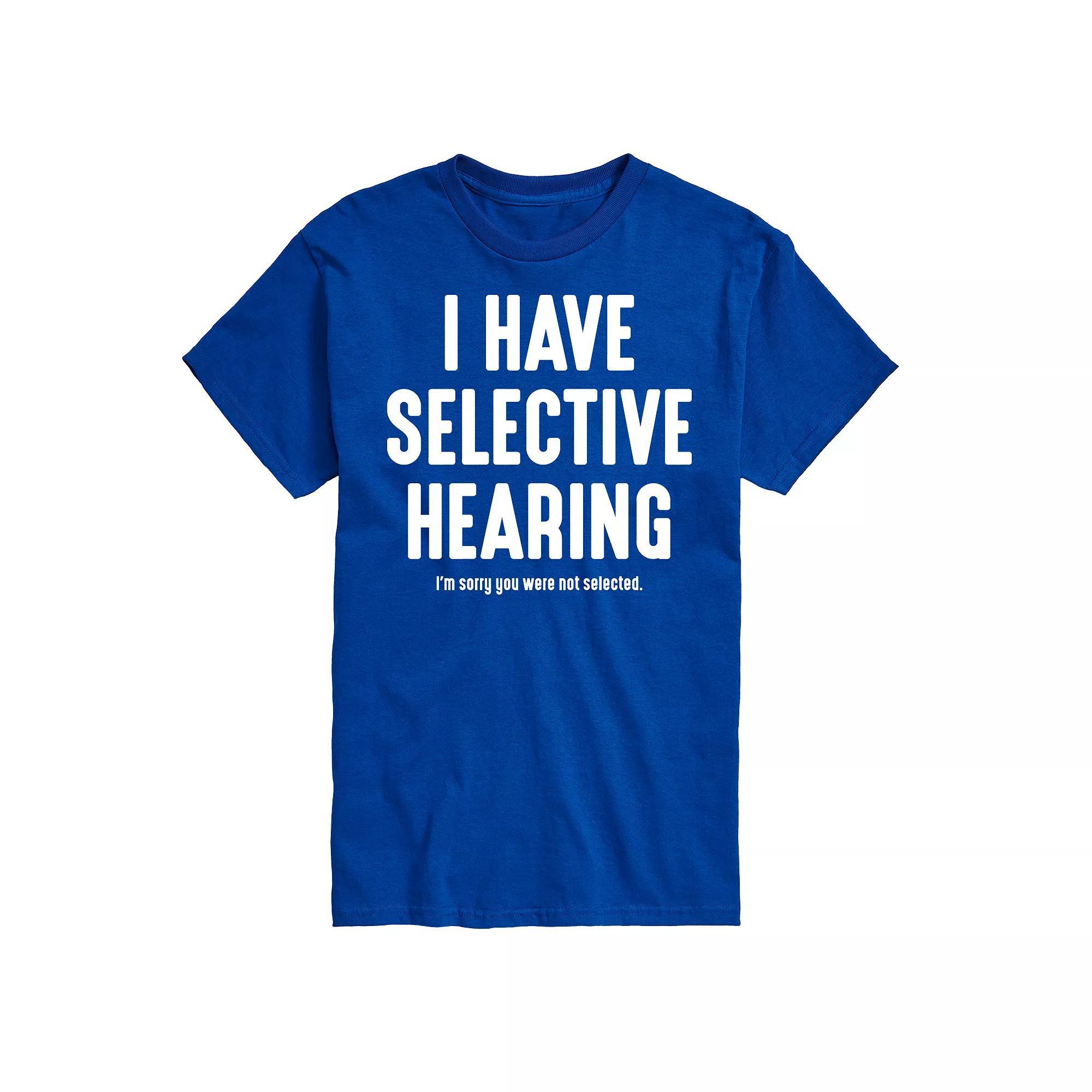Big & Tall Selective Hearing Graphic Tee, Men's, Size: 5XB, Black Product Image