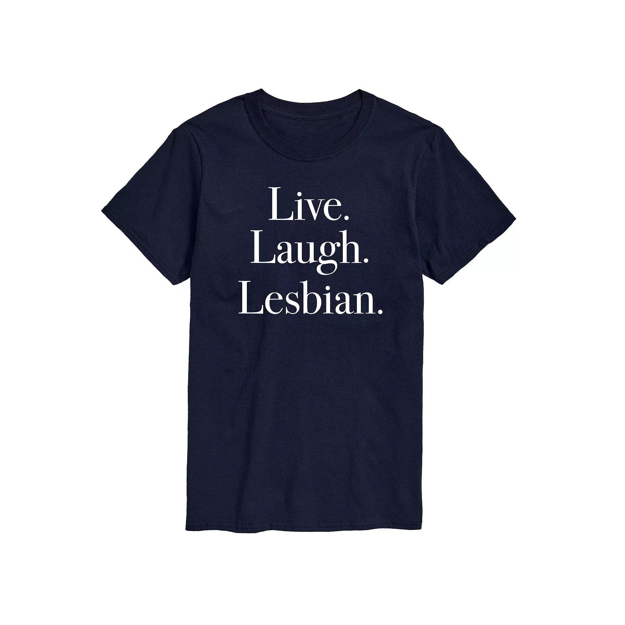 Big & Tall Live Laugh Lesbian Graphic Tee, Mens Blue Product Image