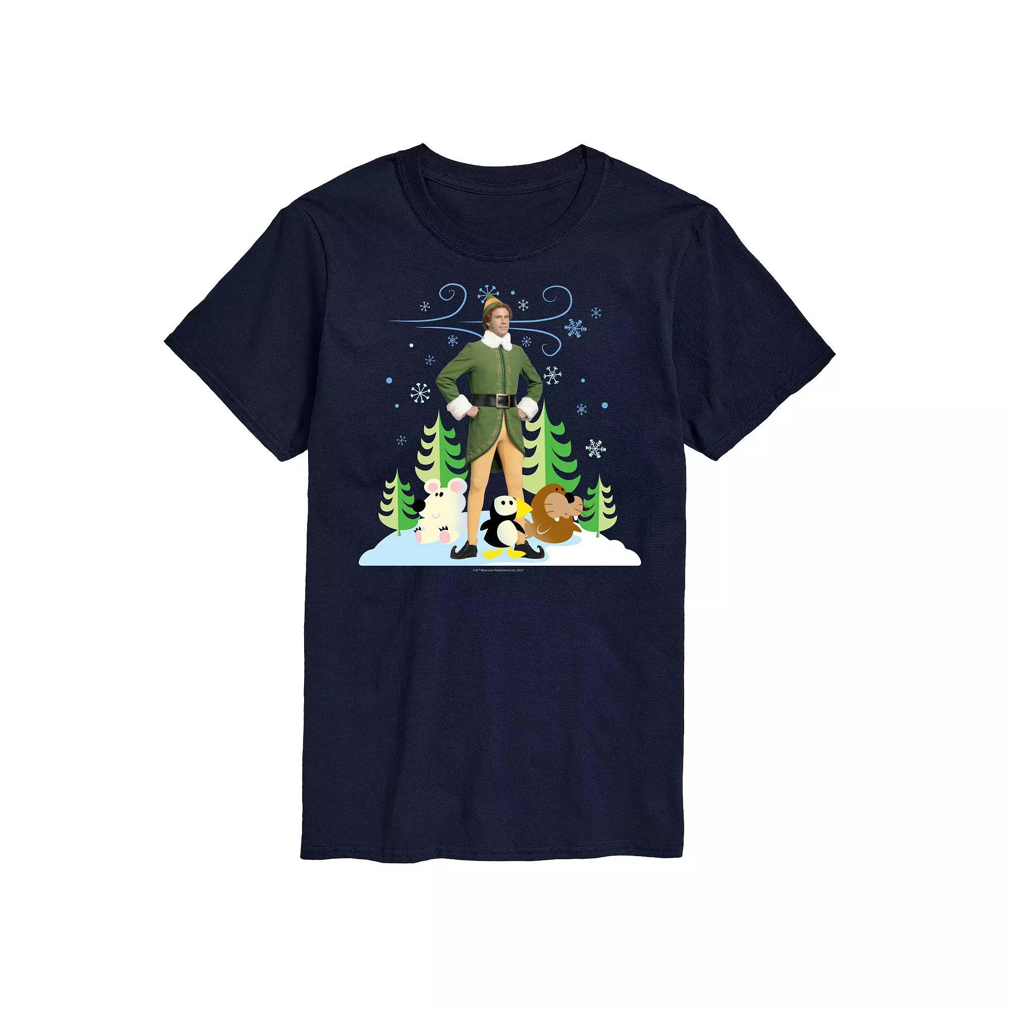 Big & Tall Elf Buddy And Arctic Puppets Graphic Tee, Mens Blue Product Image