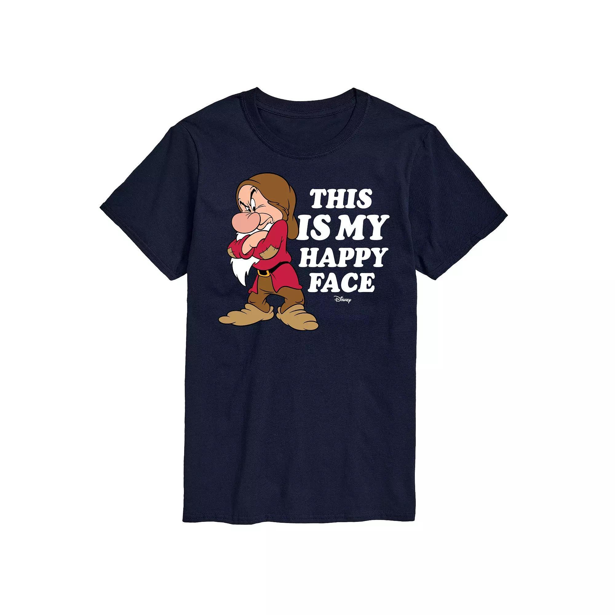 Disney Princess Big & Tall Grumpy Happy Face Graphic Tee, Men's, Size: 4XL Tall, Black Product Image