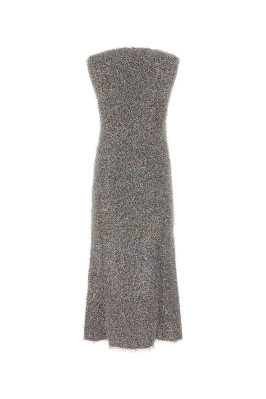 JIL SANDER Mohair And Lurex Midi Dress In Grey Product Image