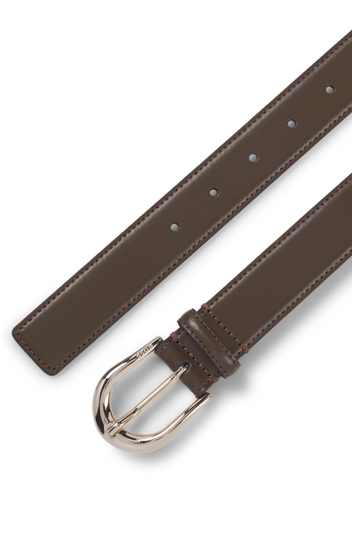 Italian-leather belt with logo buckle Product Image