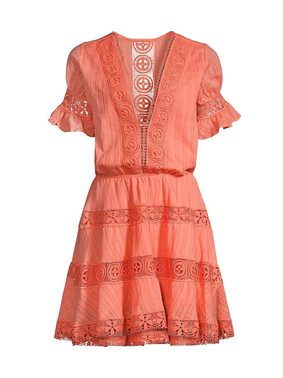 Peixoto Ora Cotton Embroidered Mini Dress Swim Cover Up Product Image