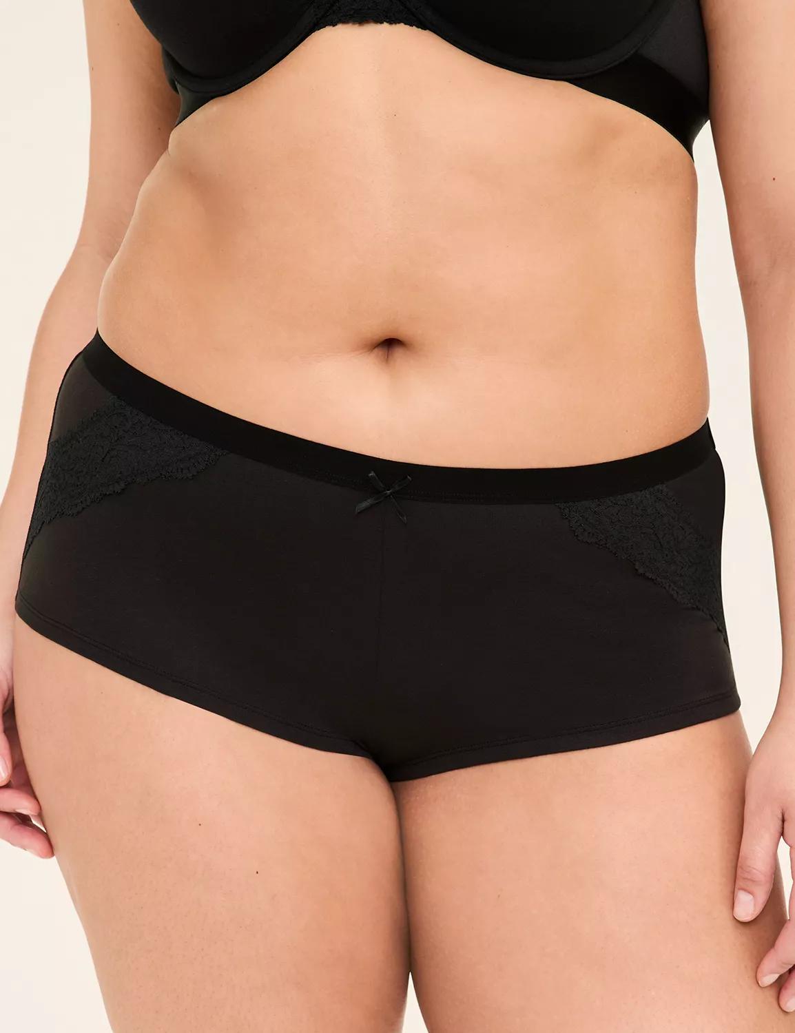 Cotton Boyshort Panty With Lace Trim Product Image