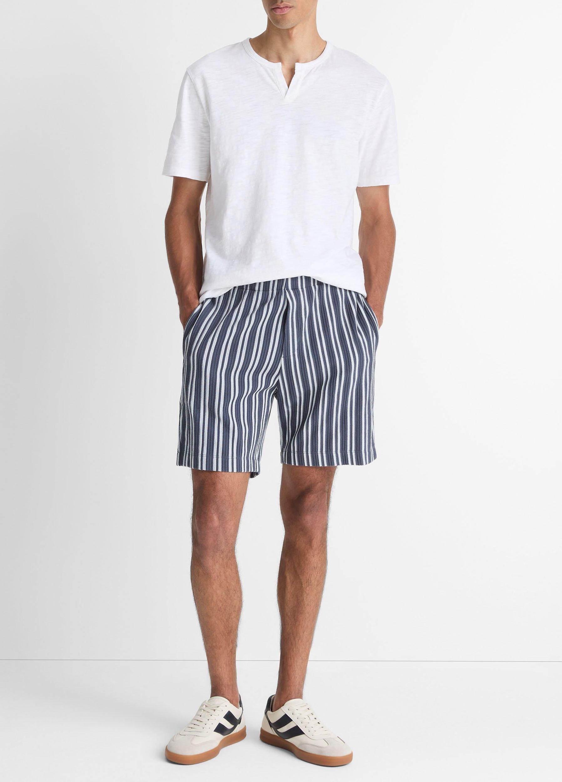 Slub Cotton Split-Neck T-Shirt Product Image
