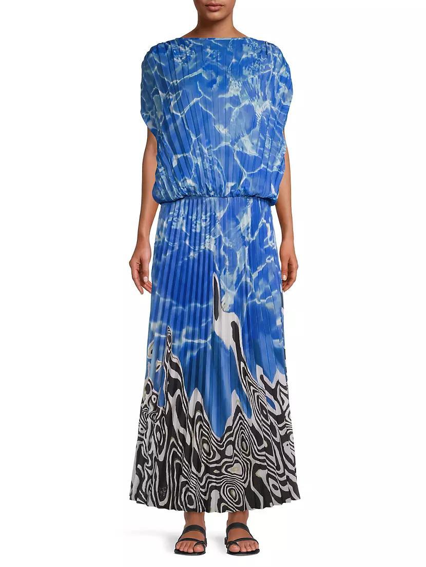Pleated Blouson Maxi Dress Product Image