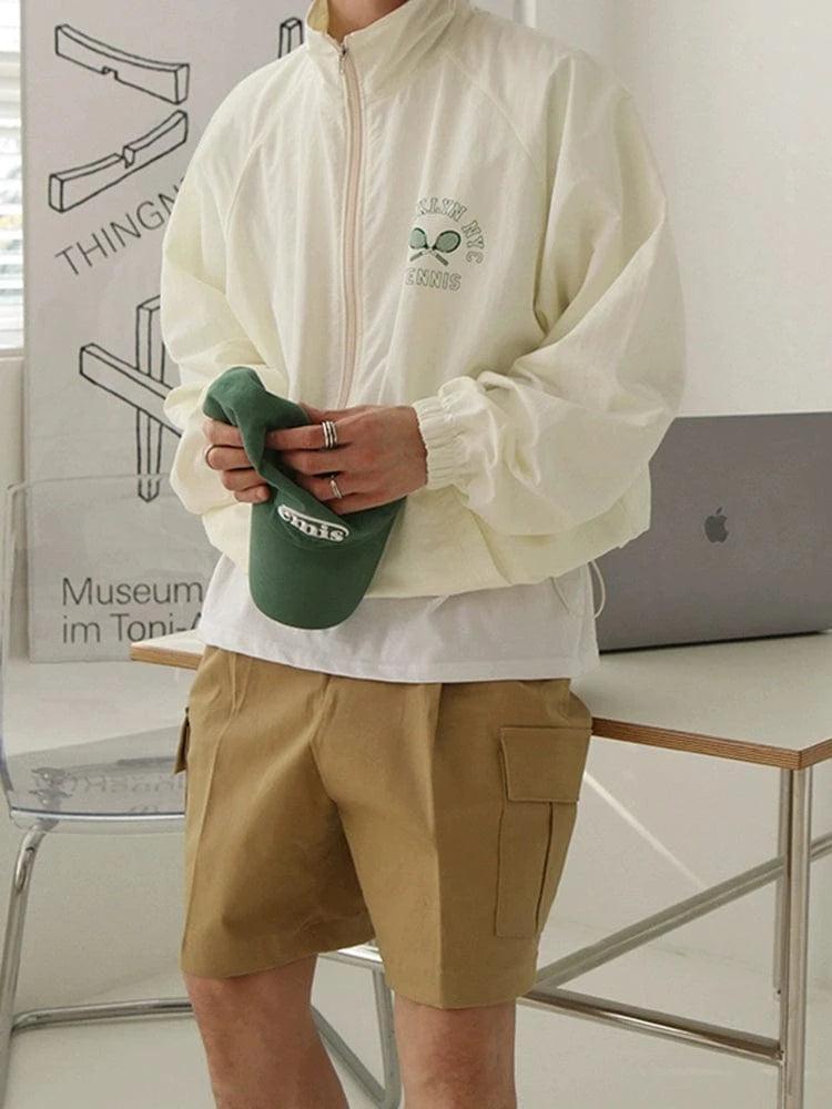RT No. 18520 CREAM TENNIS ZIP WINDBREAKER JK Product Image