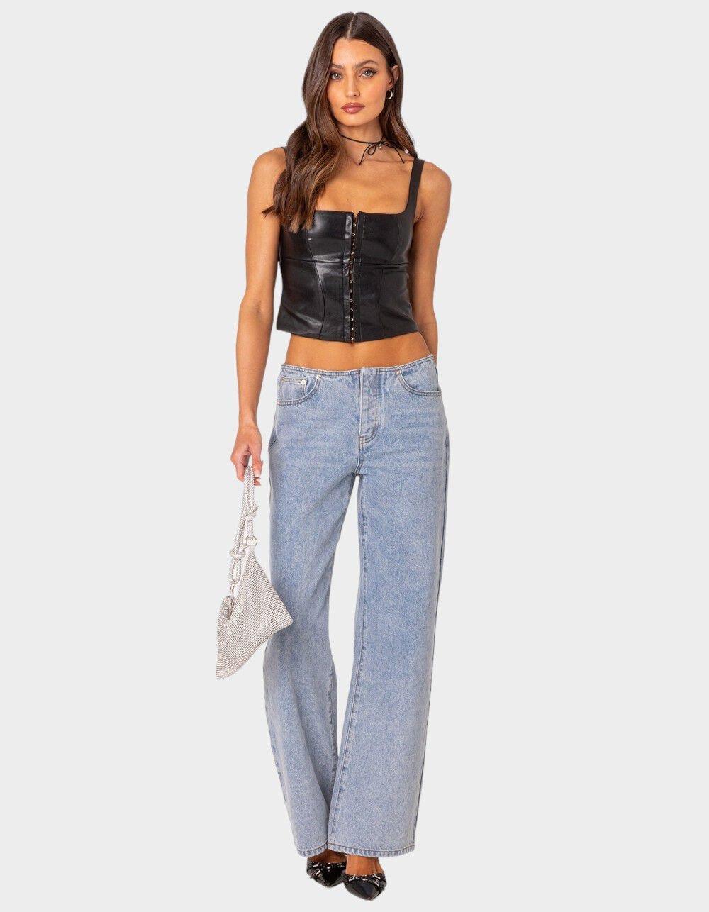 EDIKTED Simone Faux Leather Corset Product Image