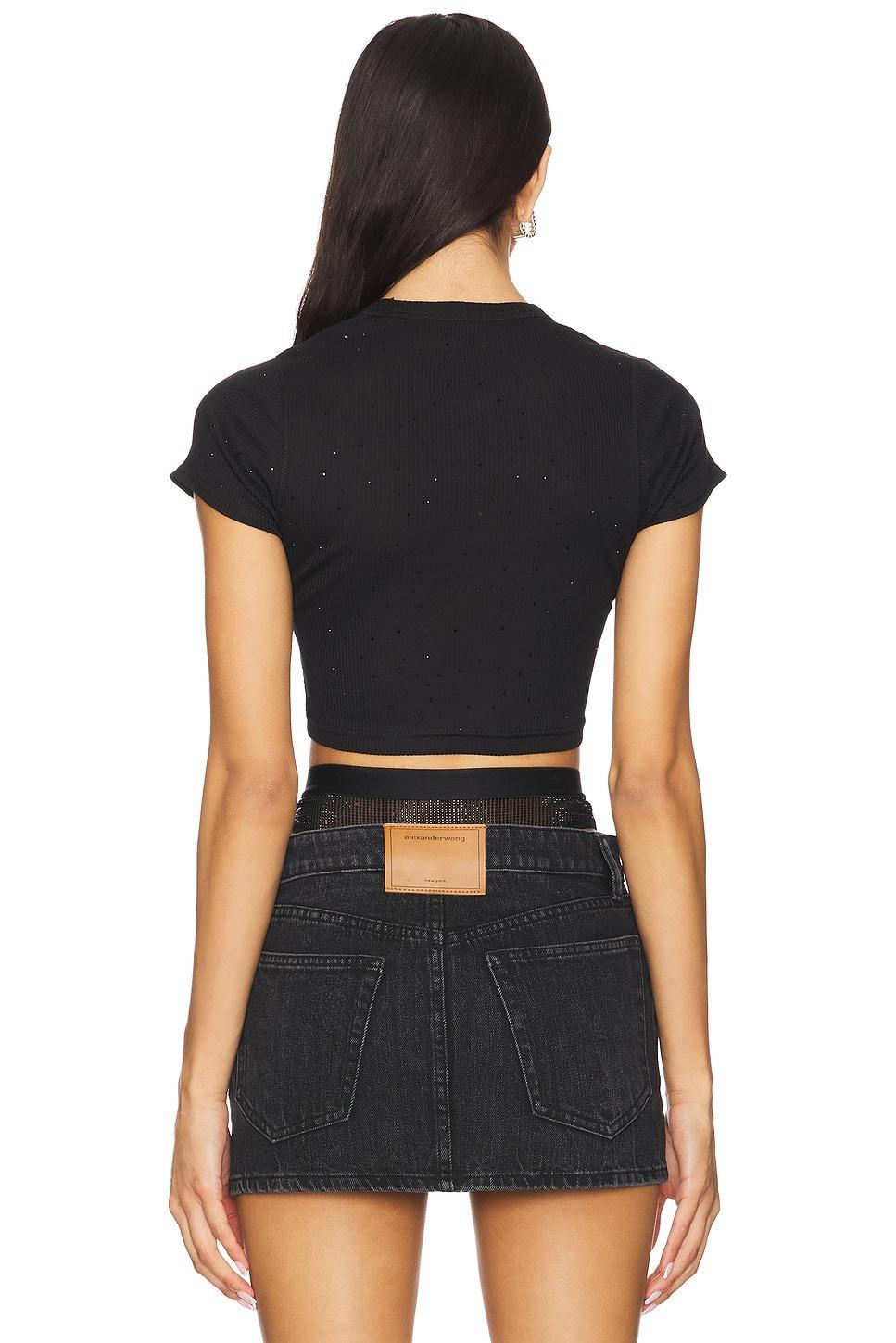 Cropped Short Sleeve Crewneck Tee Alexander Wang Product Image
