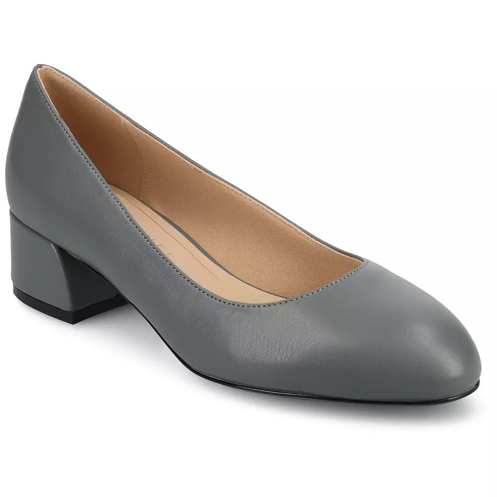 Journee Medium and Wide Width Saarii Women's Slip-On Block Heel Pumps, Size: 8 Wide, Grey Product Image