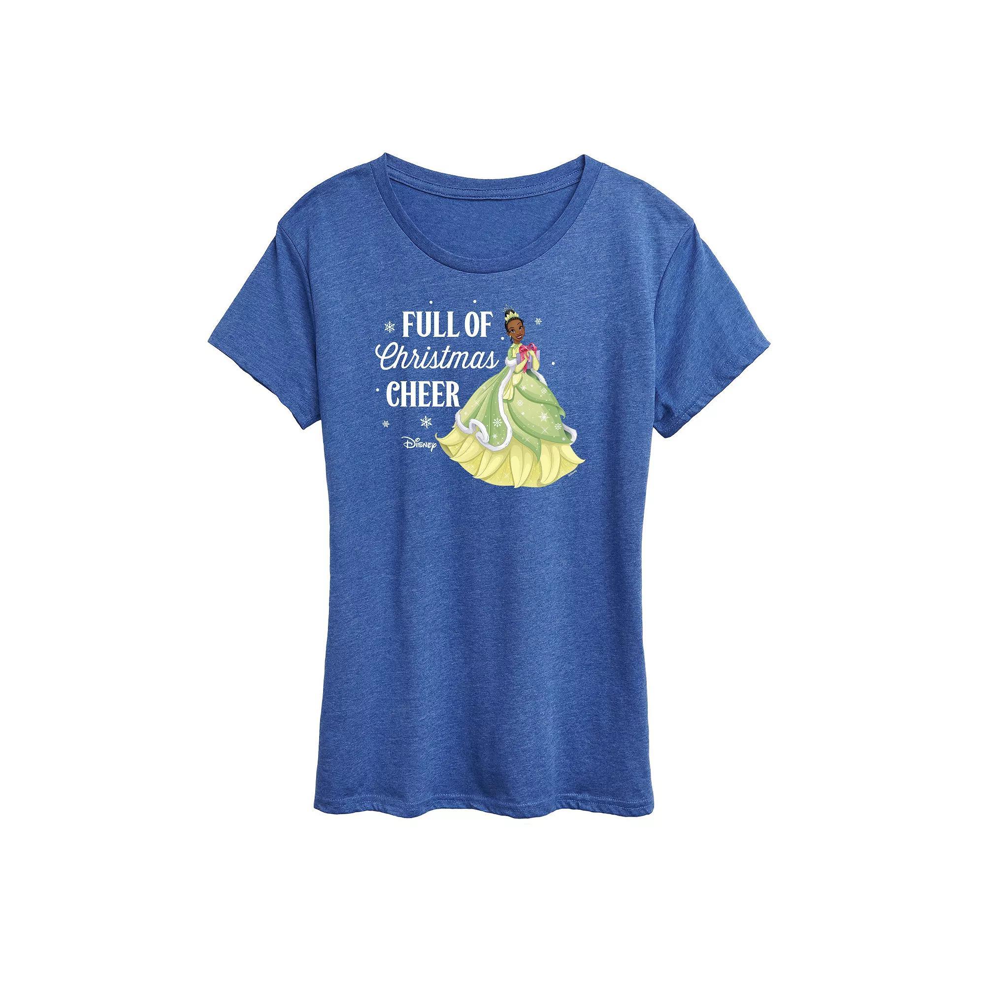 Disney Princess Tiana Womens Full Of Christmas Cheer Graphic Tee, Girls Product Image
