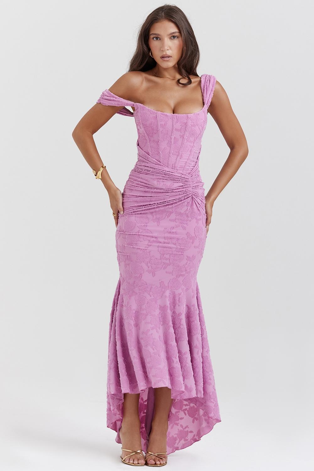 Cesca Rose Pink Floral Maxi Dress Product Image