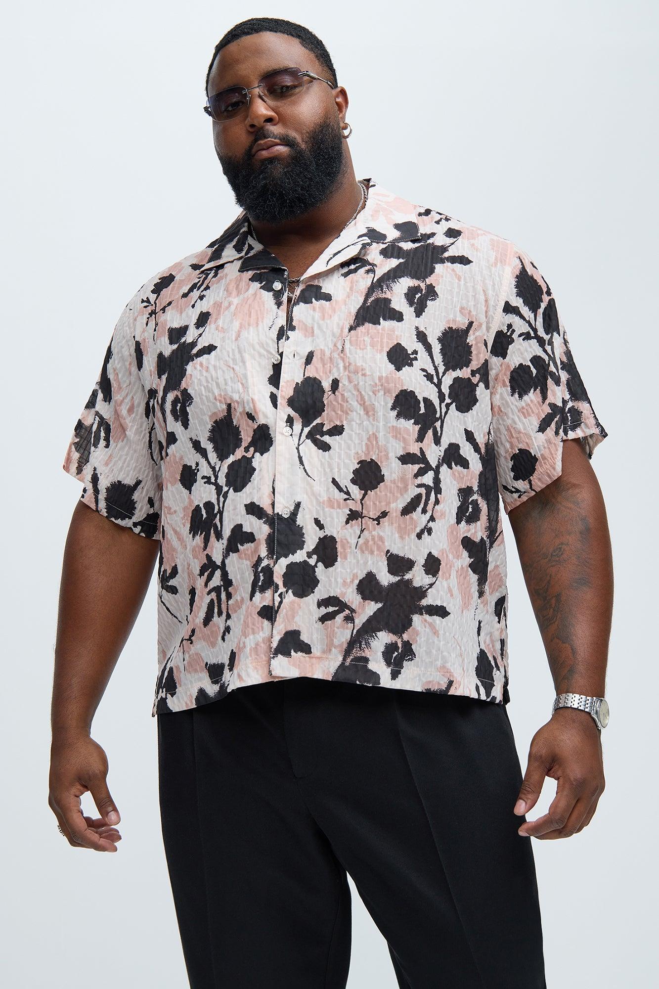Keyes Foliage Textured Shirt - Pink/combo Product Image