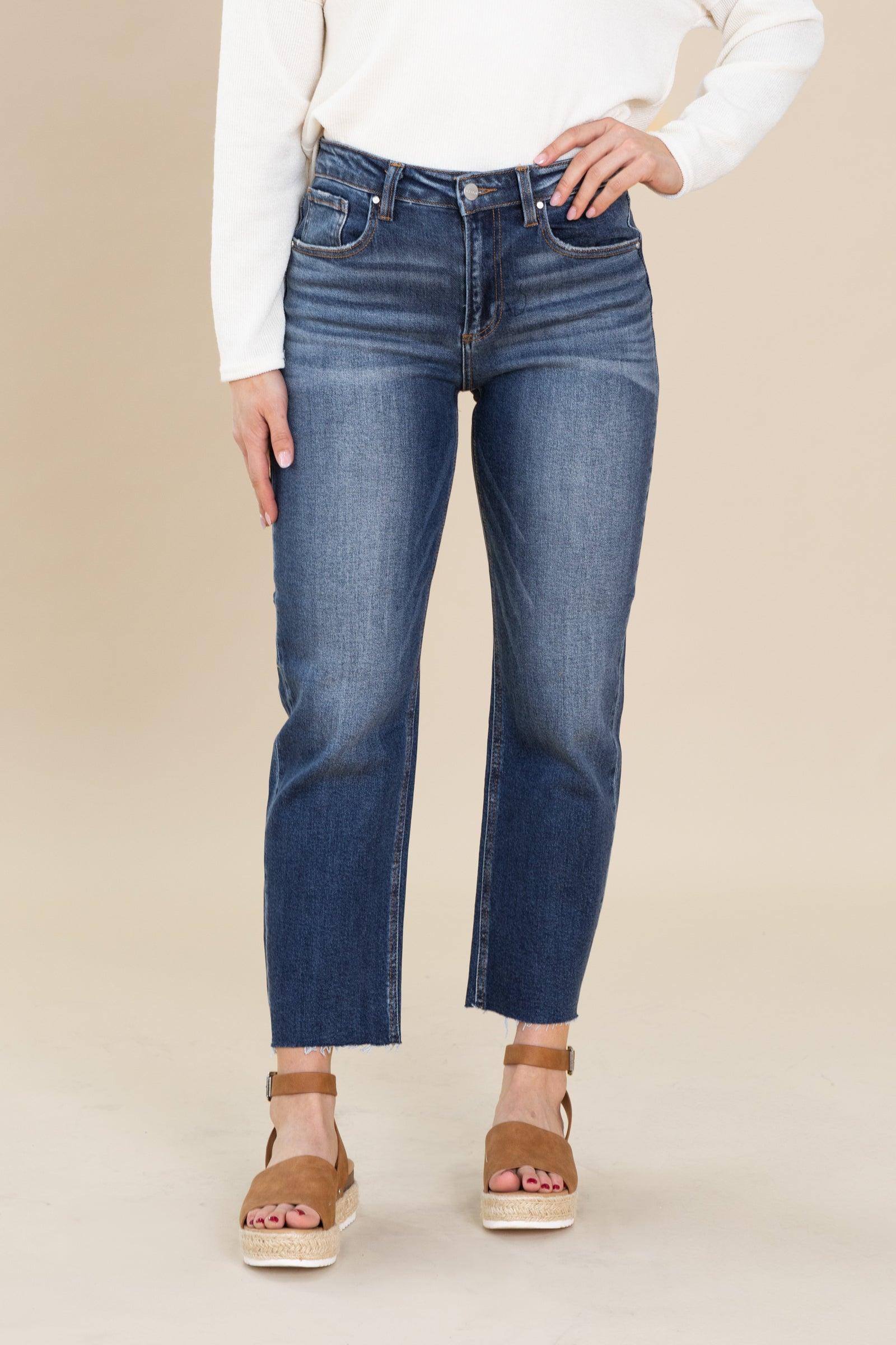 Risen Dark Wash Slim Fit Barrel Jeans Product Image