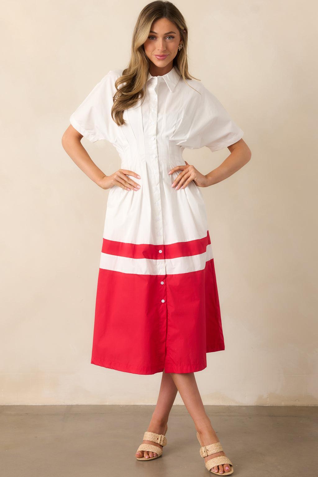The Diner Downtown Ivory Cotton Maxi Shirt Dress Product Image