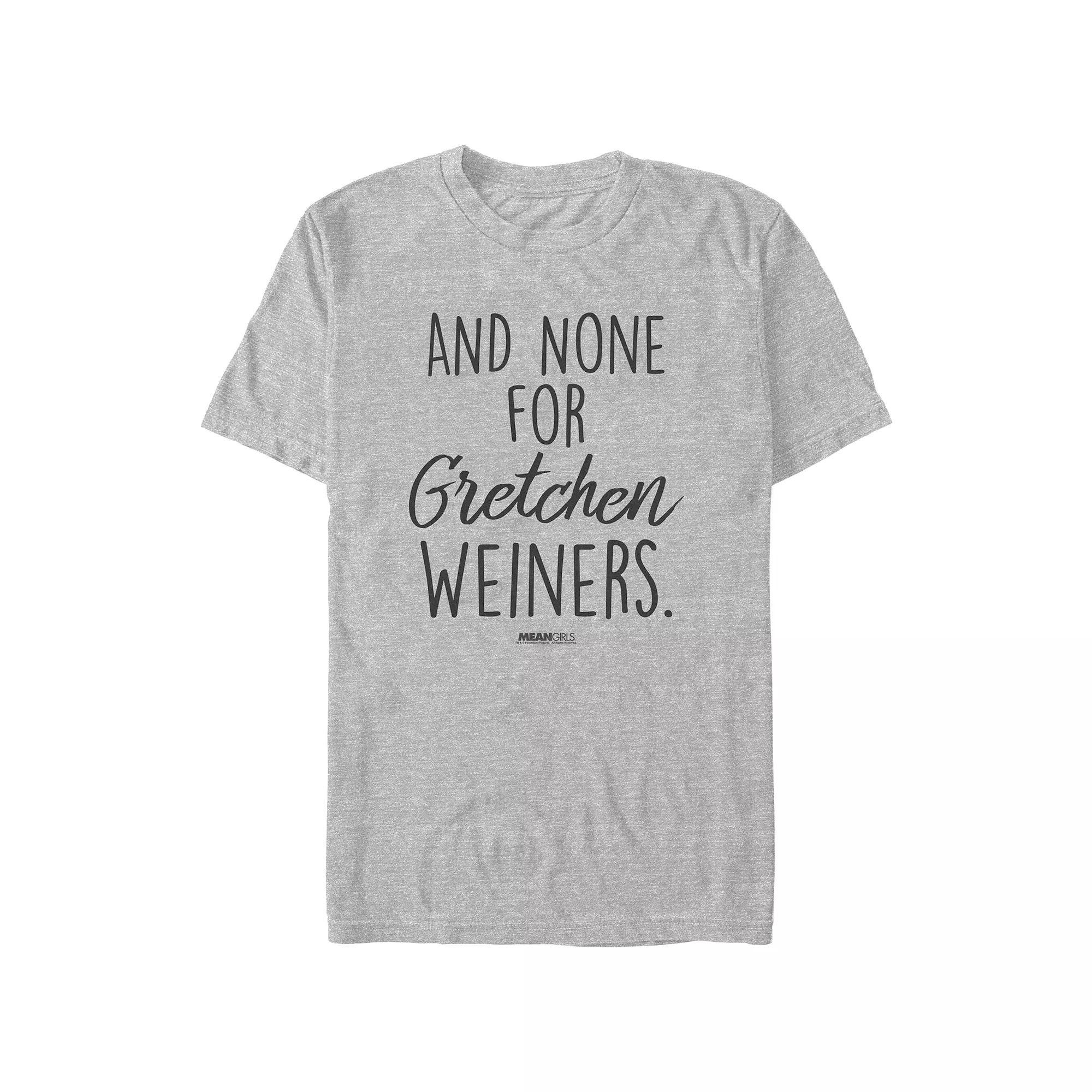 Men's Mean Girls And None For Gretchen Weiners Graphic Tee, Size: XS, Athletic Grey Product Image