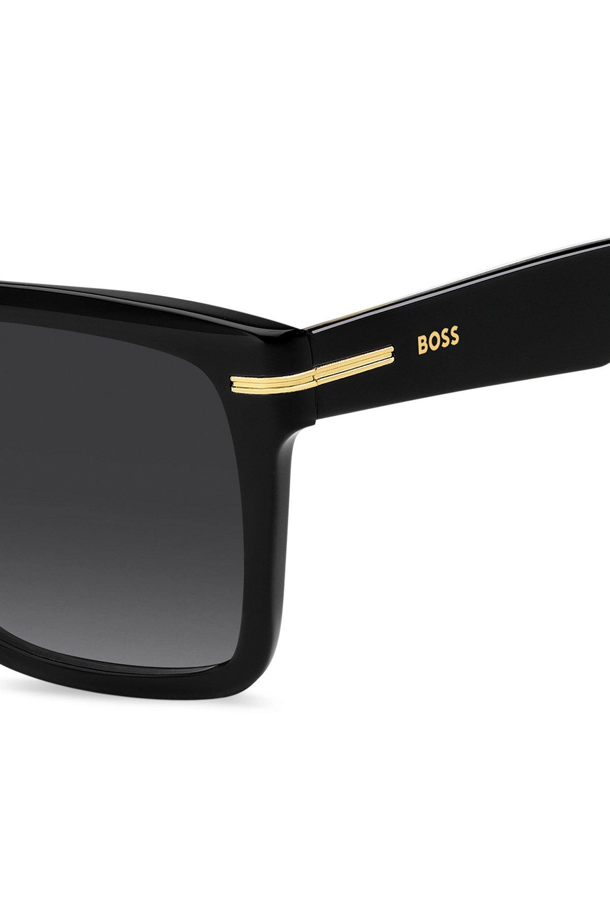 BOSS - Black-acetate sunglasses with gold-tone trims Product Image