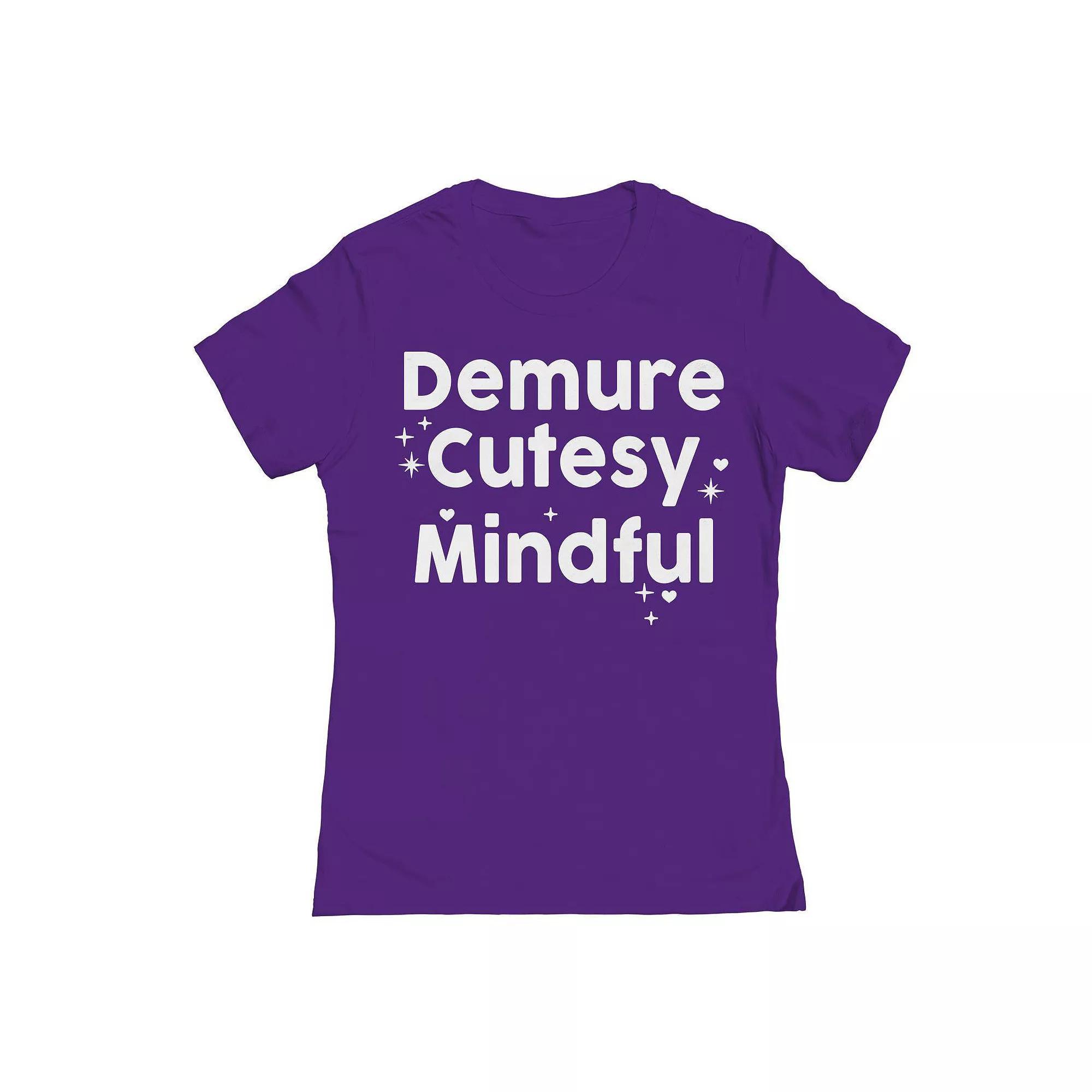 Junior's Grayson Threads by Tai Apparel Demure Cutesy Mindful Graphic Tee, Girl's, Size: XL, Purple Rush Product Image
