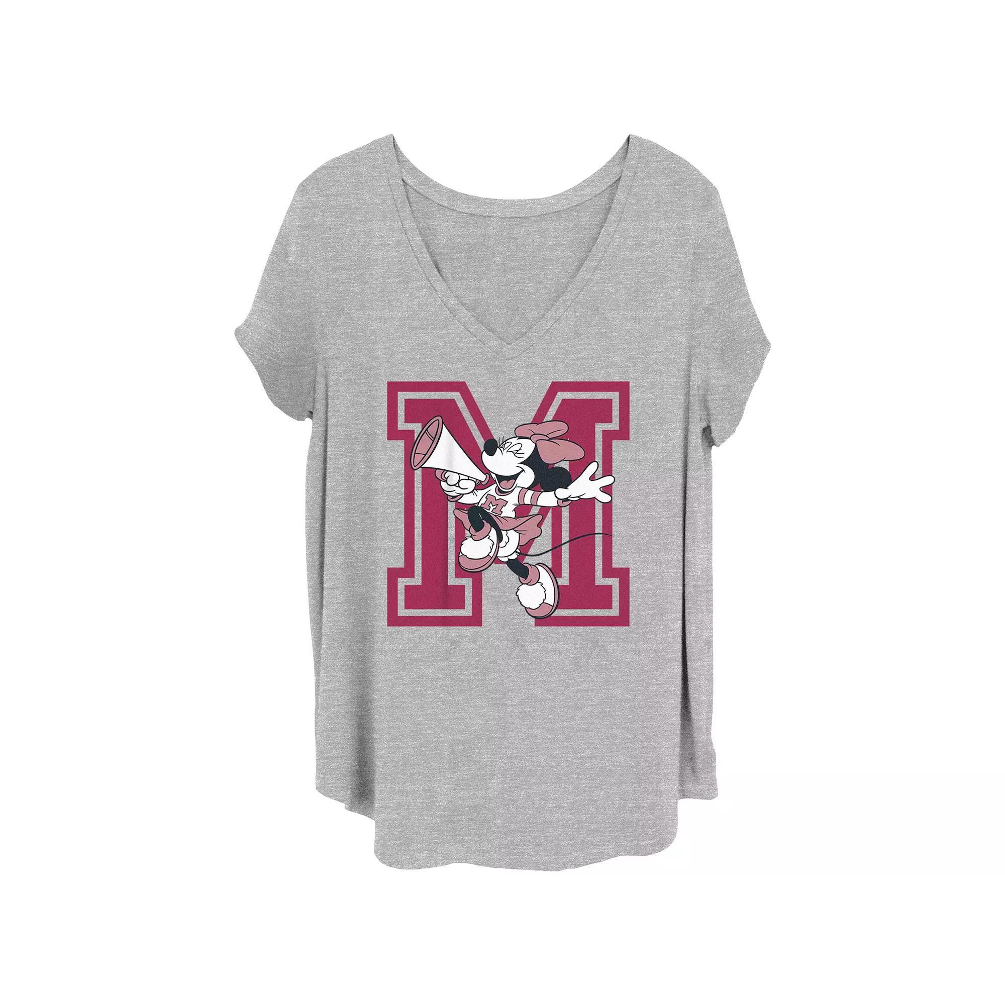 Disney's Minnie Mouse Megaphone Juniors' Plus Graphic Tee, Women's, Size: 2XL, Grey Gray Product Image