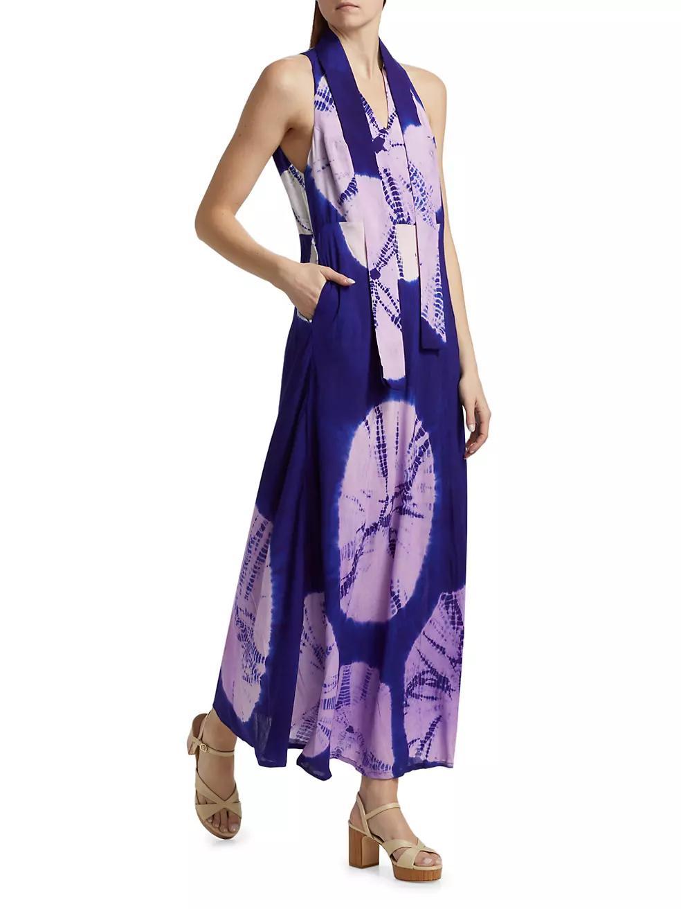 Toriola Spot Tieneck Maxi Dress Product Image